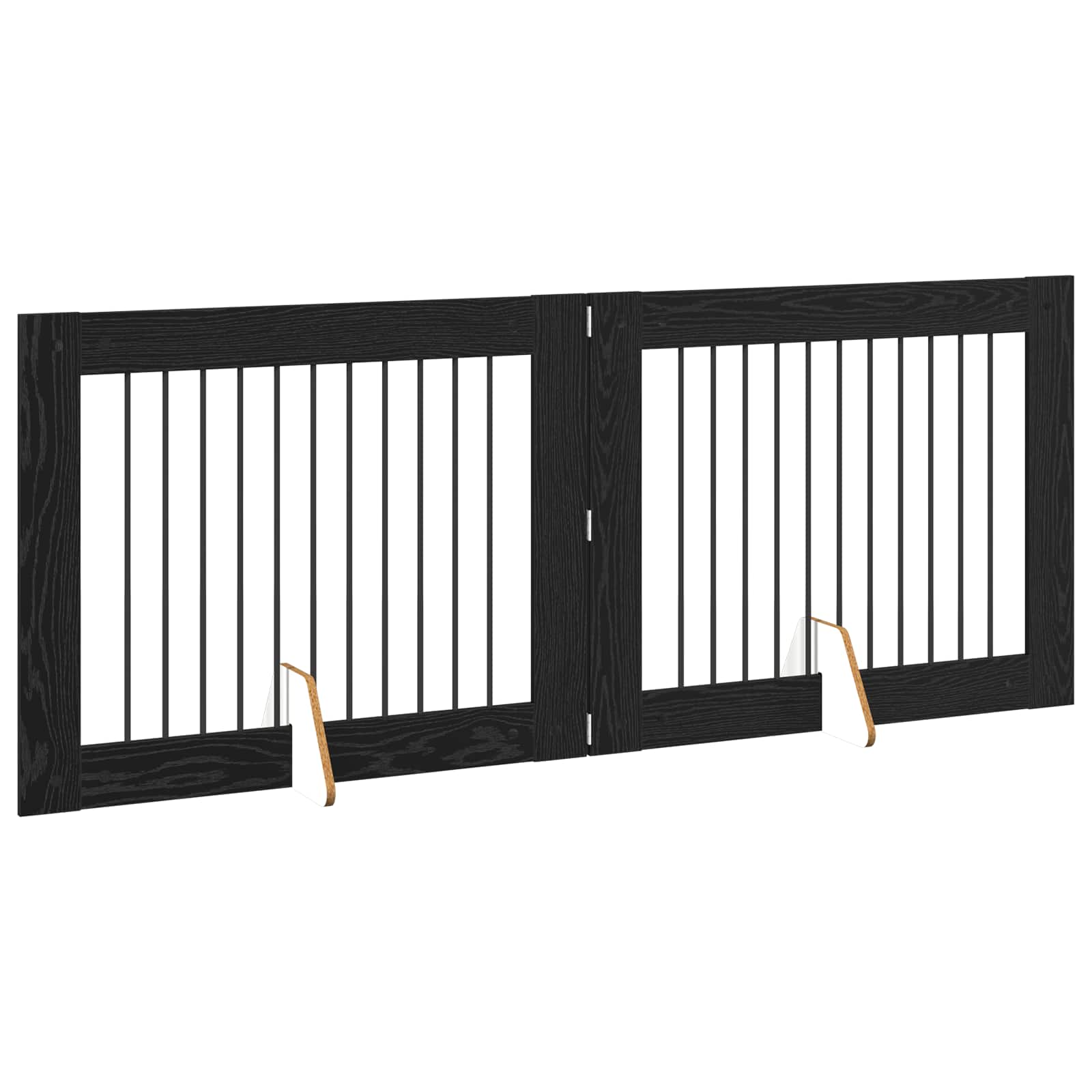 Hondenhekje met standaards 2 pcs Zwart eiken 100 x 80 cm is nu te koop bij PeponiXL, paradijselijk wonen!