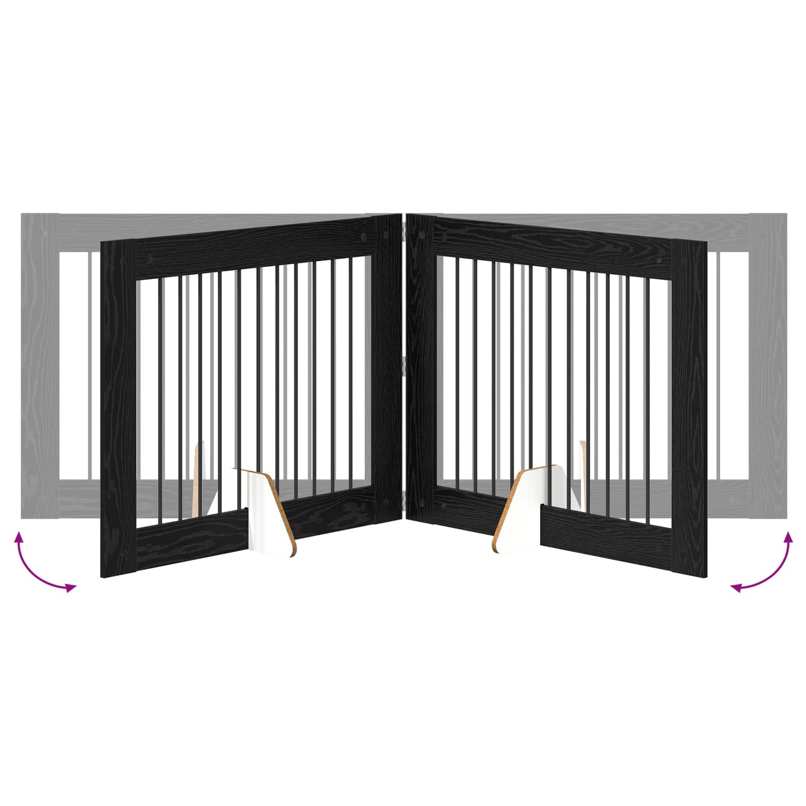 Hondenhekje met standaards 2 pcs Zwart eiken 100 x 80 cm is nu te koop bij PeponiXL, paradijselijk wonen!