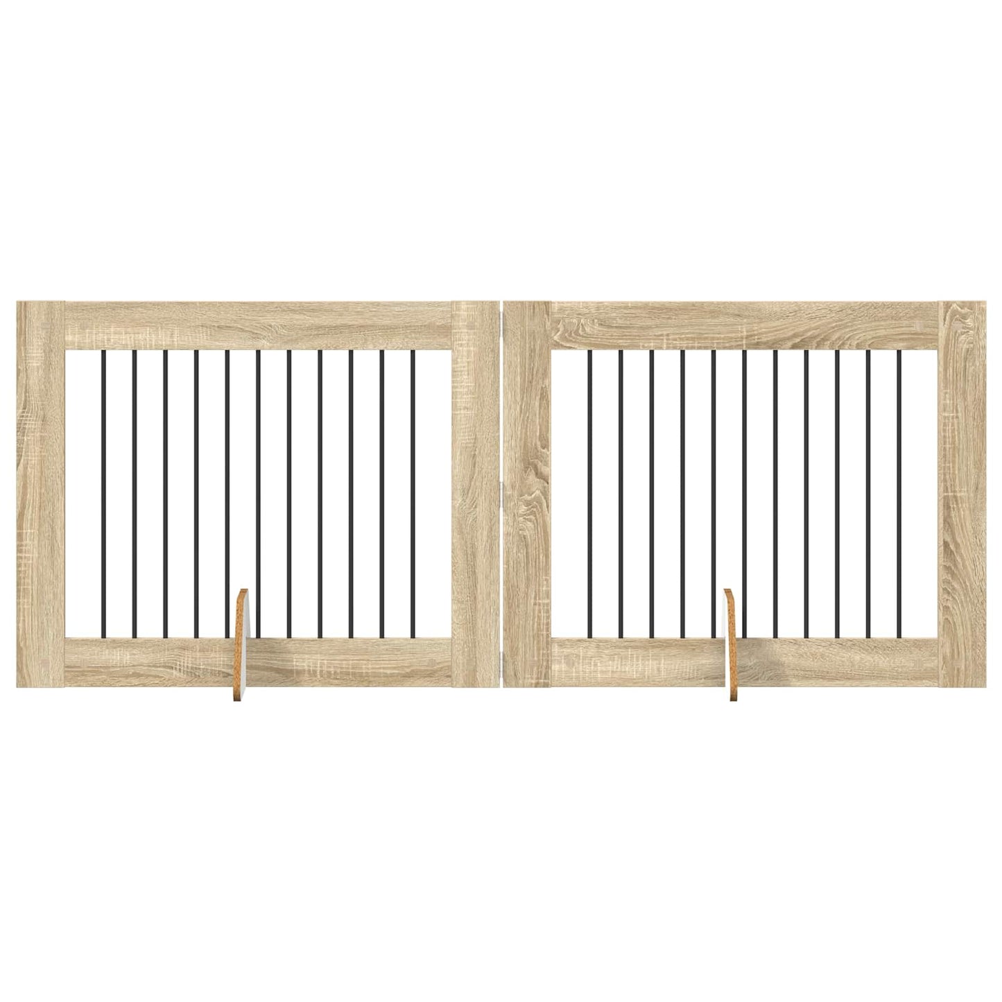 Opvouwbaar hondenhek met standaards 2 pcs Sonoma Eiken 200,5 cm is nu te koop bij PeponiXL, paradijselijk wonen!