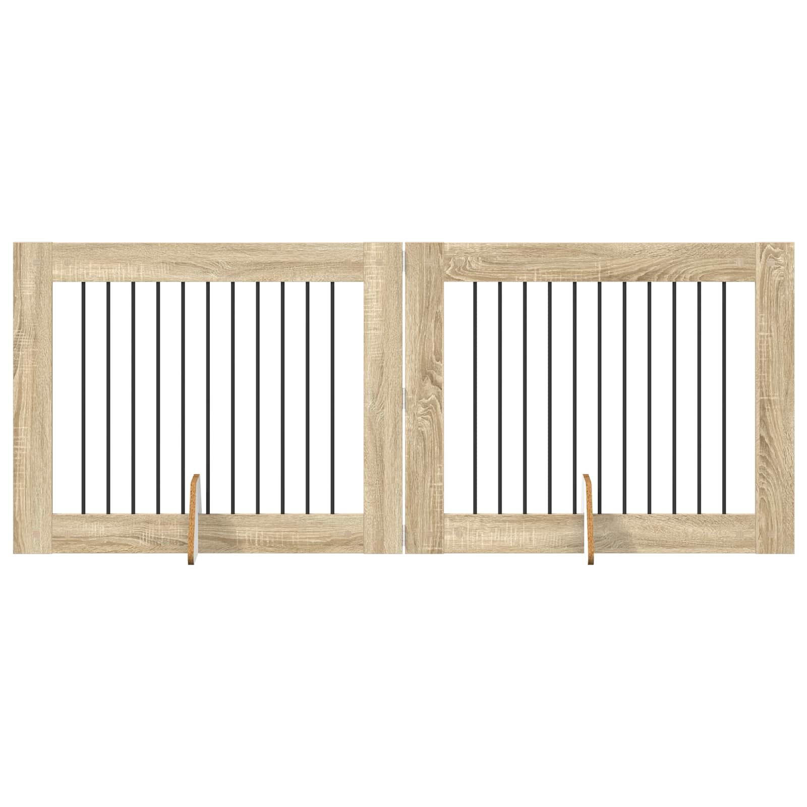 Opvouwbaar hondenhek met standaards 2 pcs Sonoma Eiken 200,5 cm is nu te koop bij PeponiXL, paradijselijk wonen!