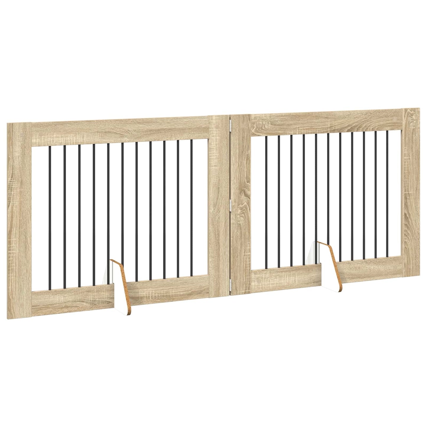 Opvouwbaar hondenhek met standaards 2 pcs Sonoma Eiken 200,5 cm is nu te koop bij PeponiXL, paradijselijk wonen!
