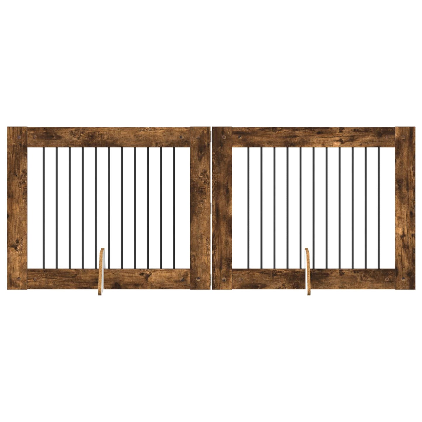 Hondenhekje met standaards 2 pcs Gerookt eiken 100 x 80 cm is nu te koop bij PeponiXL, paradijselijk wonen!