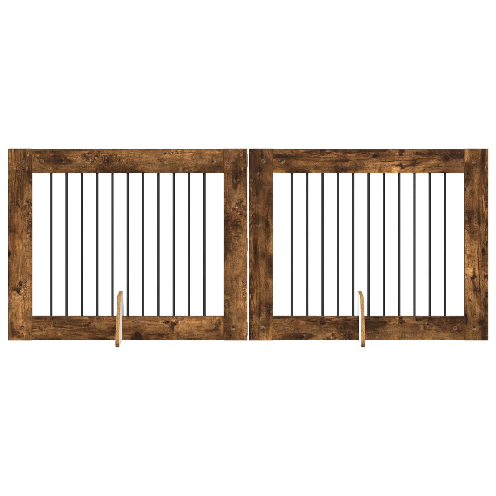 Hondenhekje met standaards 2 pcs Gerookt eiken 100 x 80 cm is nu te koop bij PeponiXL, paradijselijk wonen!