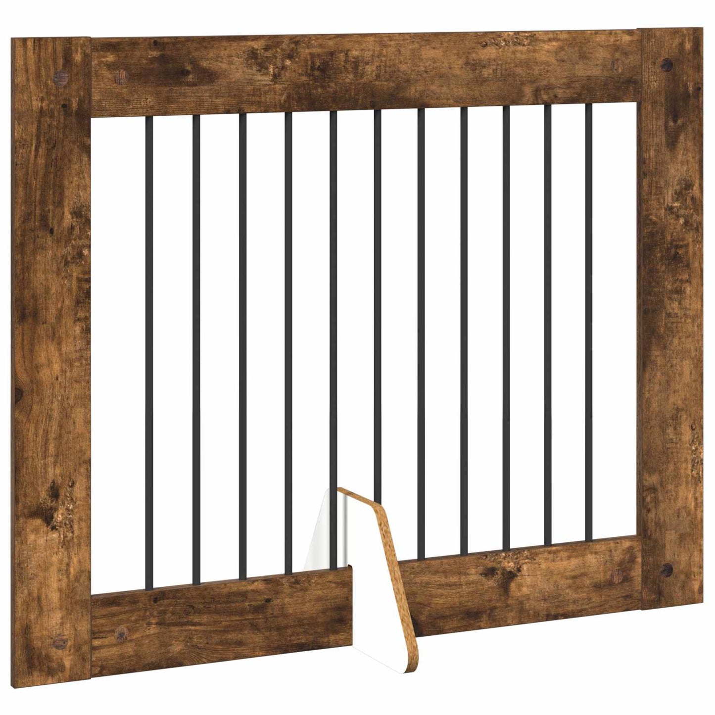 Hondenhekje met standaards 2 pcs Gerookt eiken 100 x 80 cm is nu te koop bij PeponiXL, paradijselijk wonen!