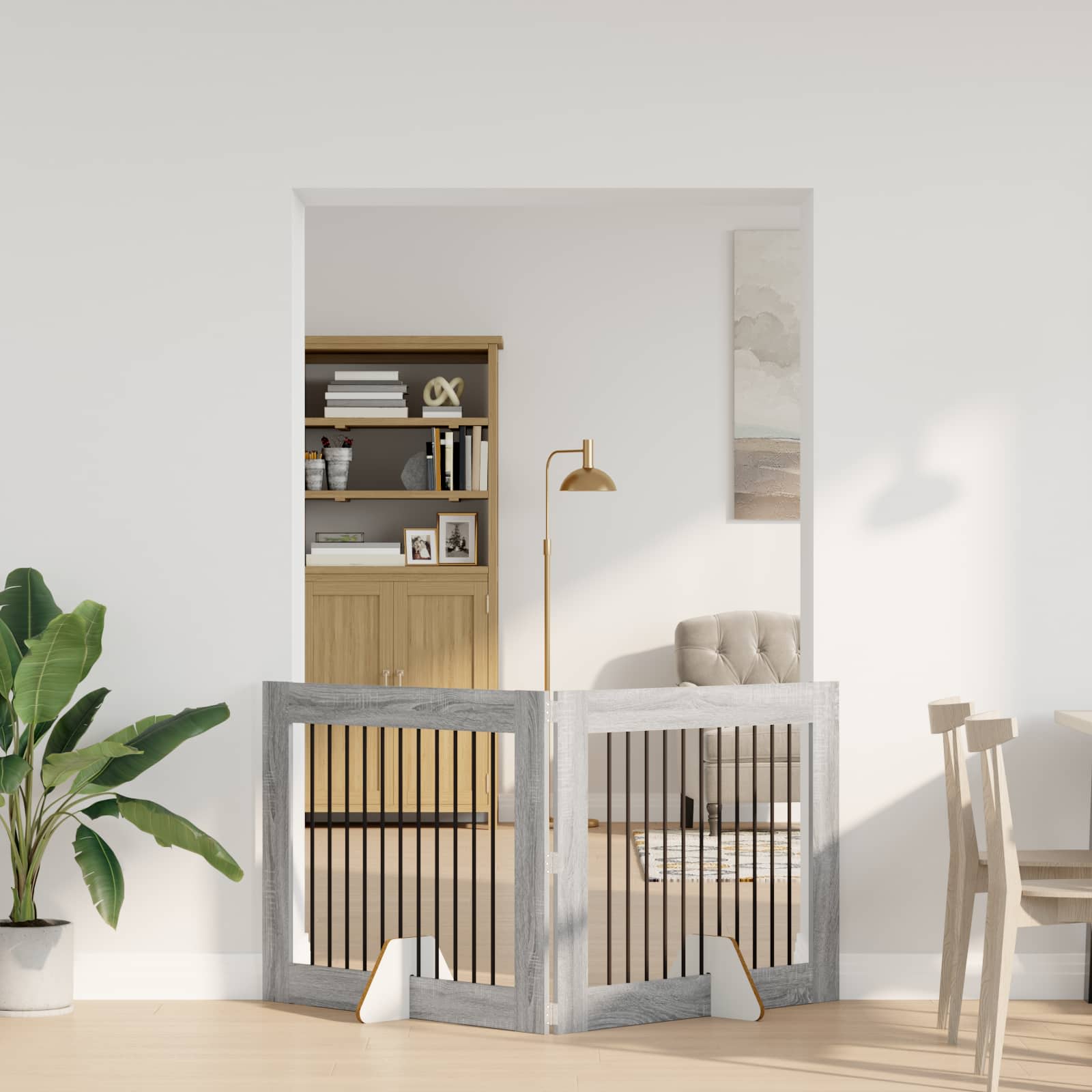 Hondenhekje met standaards 2 pcs Grijs sonoma 100 x 80 cm is nu te koop bij PeponiXL, paradijselijk wonen!