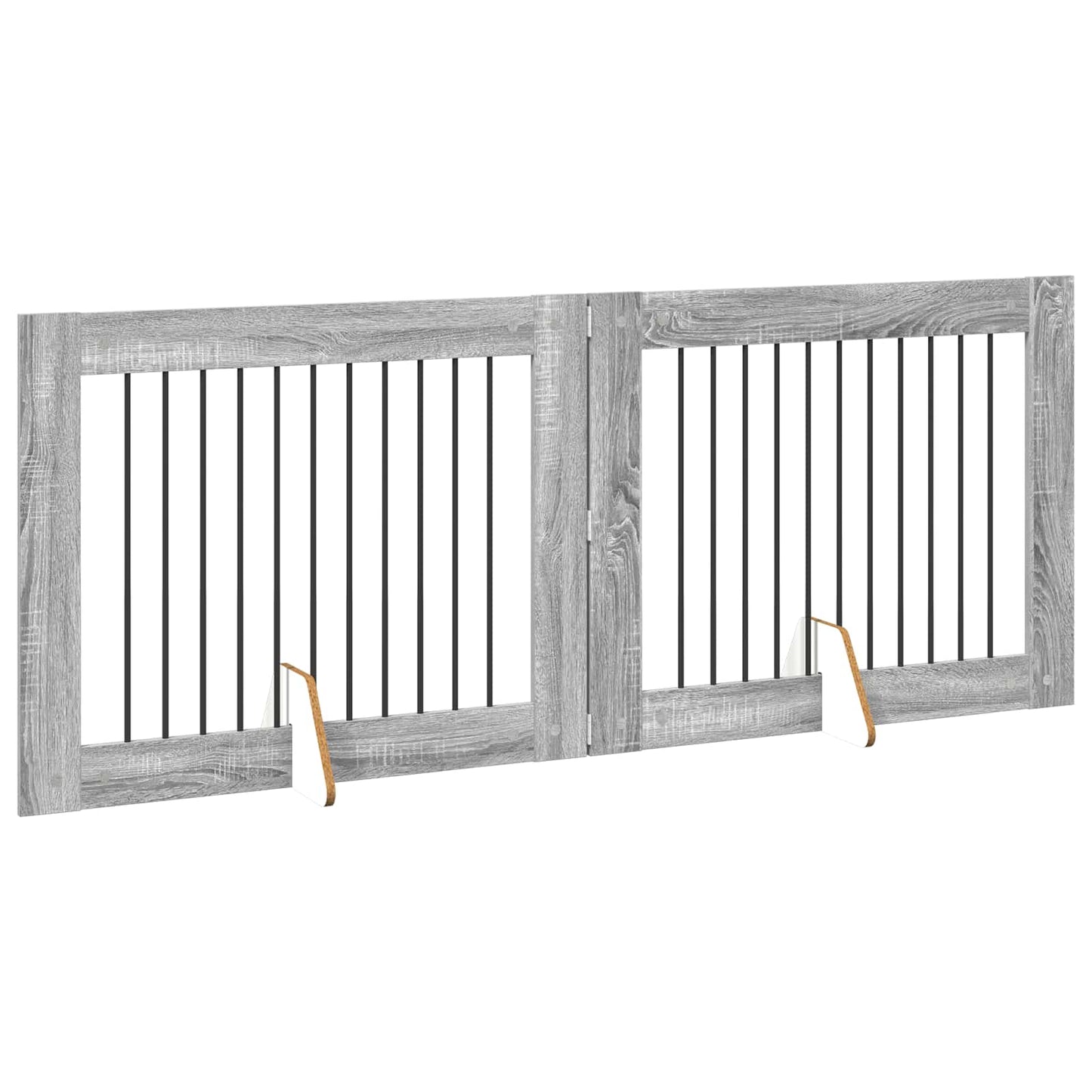 Hondenhekje met standaards 2 pcs Grijs sonoma 100 x 80 cm is nu te koop bij PeponiXL, paradijselijk wonen!