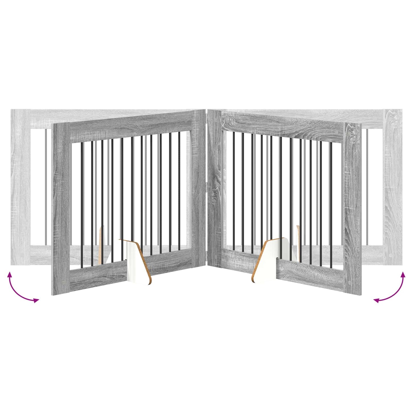 Hondenhekje met standaards 2 pcs Grijs sonoma 100 x 80 cm is nu te koop bij PeponiXL, paradijselijk wonen!