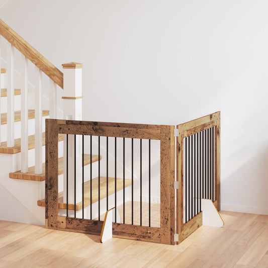 Hondenhekje met standaards 2 pcs Oud hout 100 x 80 cm is nu te koop bij PeponiXL, paradijselijk wonen!