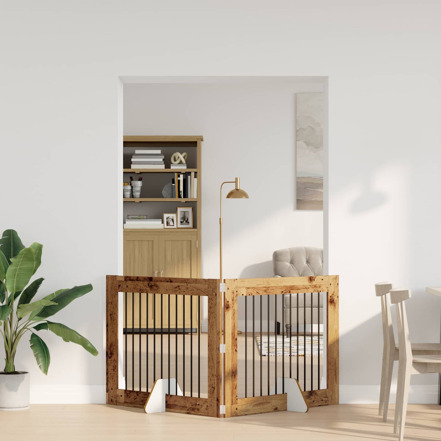 Hondenhekje met standaards 2 pcs Oud hout 100 x 80 cm is nu te koop bij PeponiXL, paradijselijk wonen!