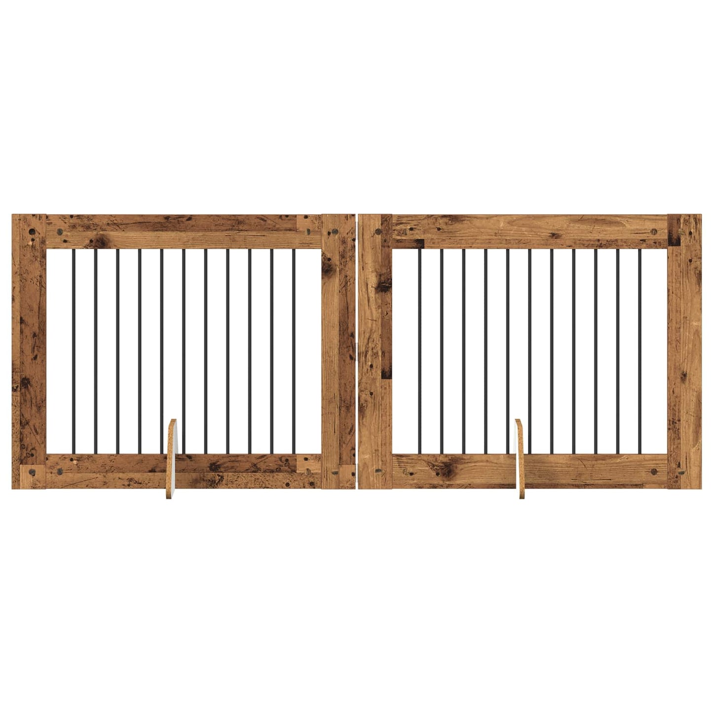 Hondenhekje met standaards 2 pcs Oud hout 100 x 80 cm is nu te koop bij PeponiXL, paradijselijk wonen!
