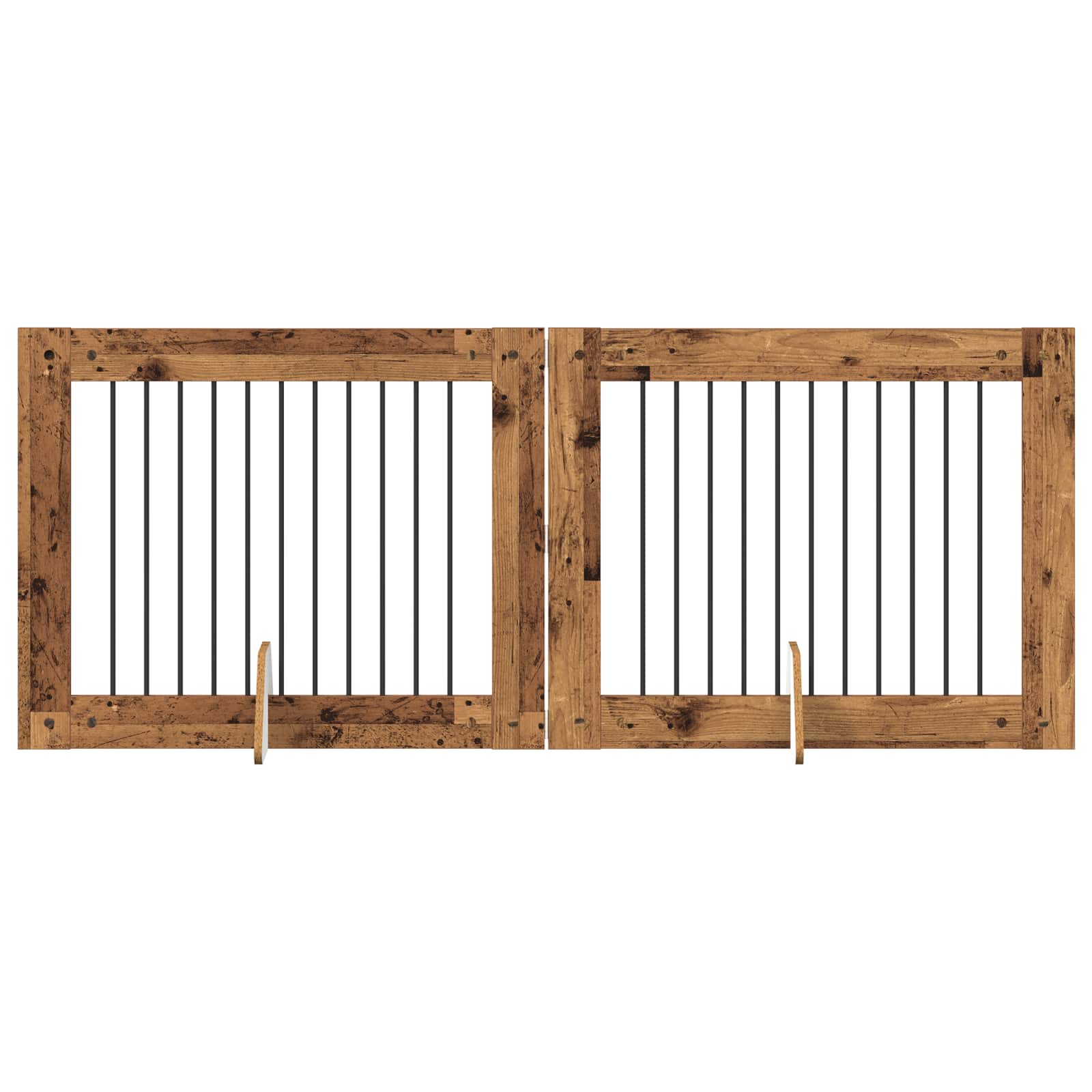 Hondenhekje met standaards 2 pcs Oud hout 100 x 80 cm is nu te koop bij PeponiXL, paradijselijk wonen!