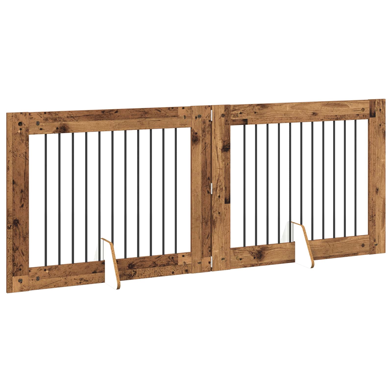 Hondenhekje met standaards 2 pcs Oud hout 100 x 80 cm is nu te koop bij PeponiXL, paradijselijk wonen!