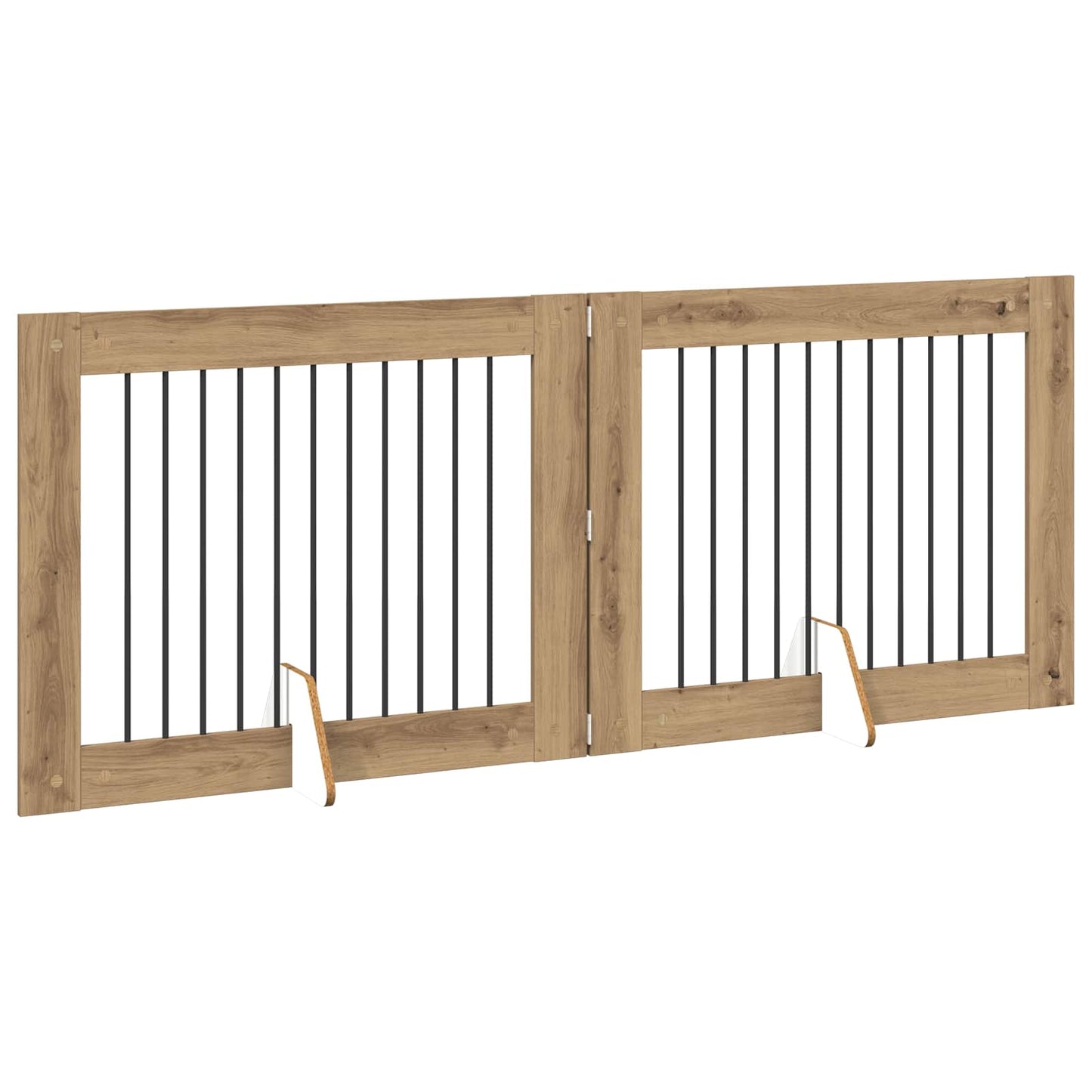 Opvouwbaar hondenhek met standaards 2 pcs Artisanaal eiken is nu te koop bij PeponiXL, paradijselijk wonen!