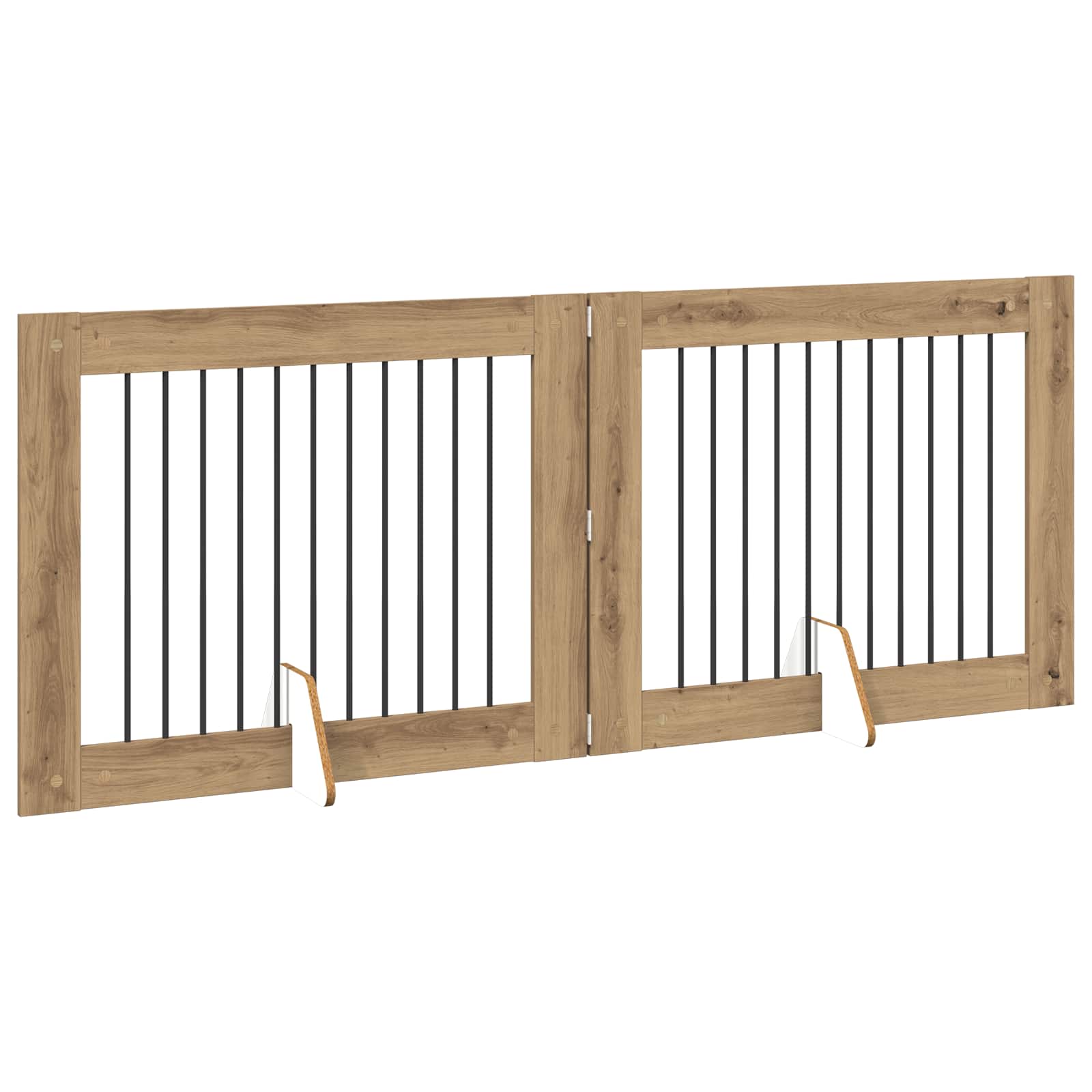 Opvouwbaar hondenhek met standaards 2 pcs Artisanaal eiken is nu te koop bij PeponiXL, paradijselijk wonen!
