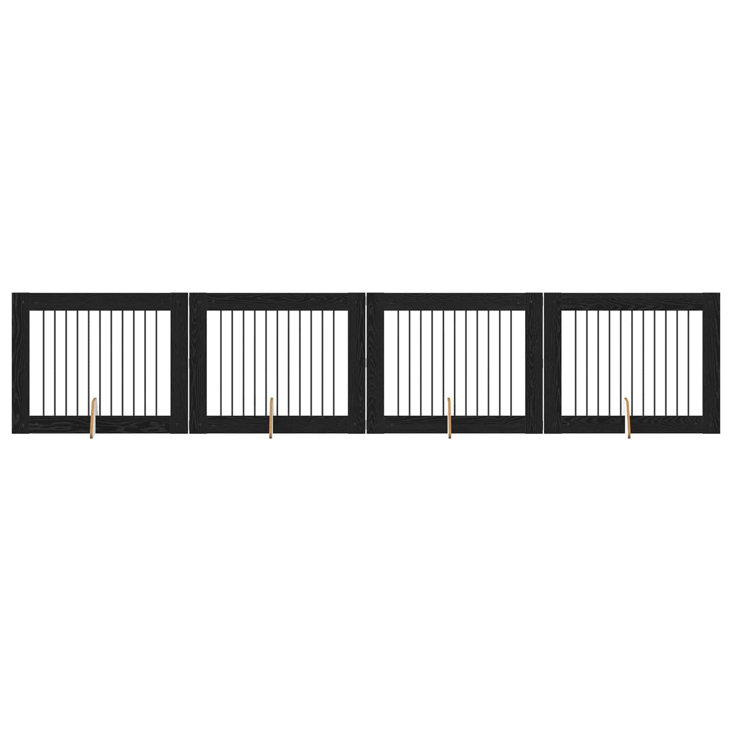 Hondenhekje met standaards 4 pcs Zwart eiken 100 x 80 cm is nu te koop bij PeponiXL, paradijselijk wonen!