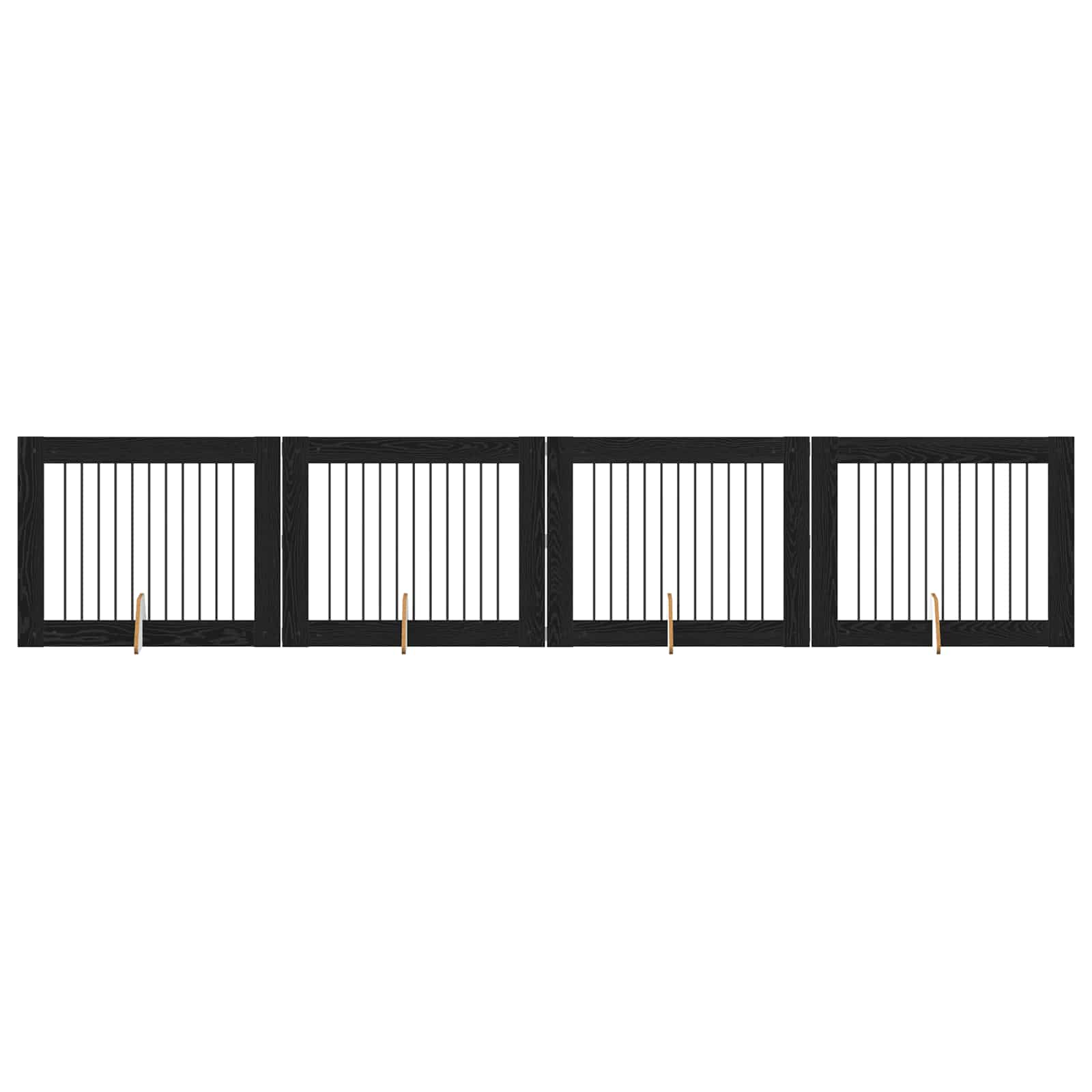 Hondenhekje met standaards 4 pcs Zwart eiken 100 x 80 cm is nu te koop bij PeponiXL, paradijselijk wonen!