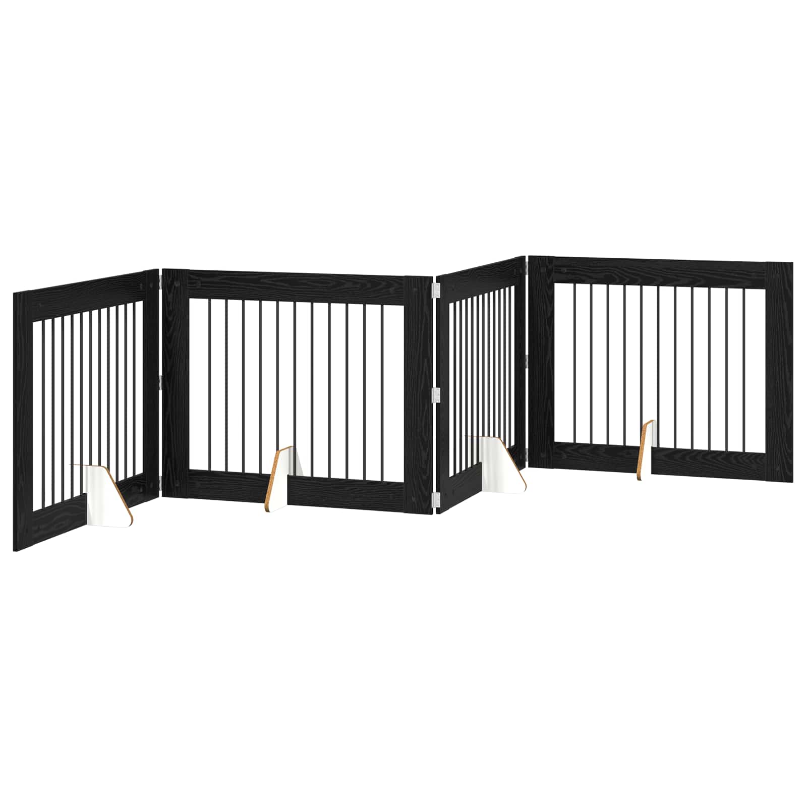 Hondenhekje met standaards 4 pcs Zwart eiken 100 x 80 cm is nu te koop bij PeponiXL, paradijselijk wonen!