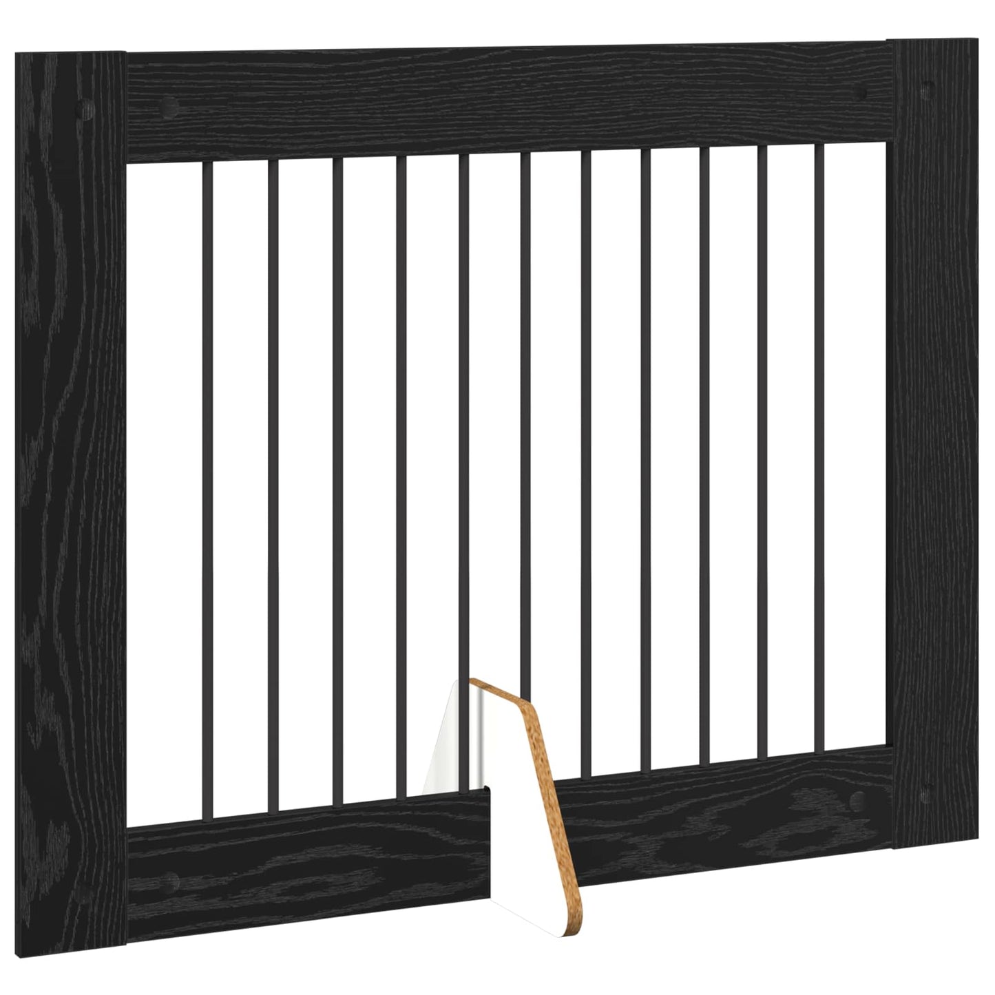 Hondenhekje met standaards 4 pcs Zwart eiken 100 x 80 cm is nu te koop bij PeponiXL, paradijselijk wonen!