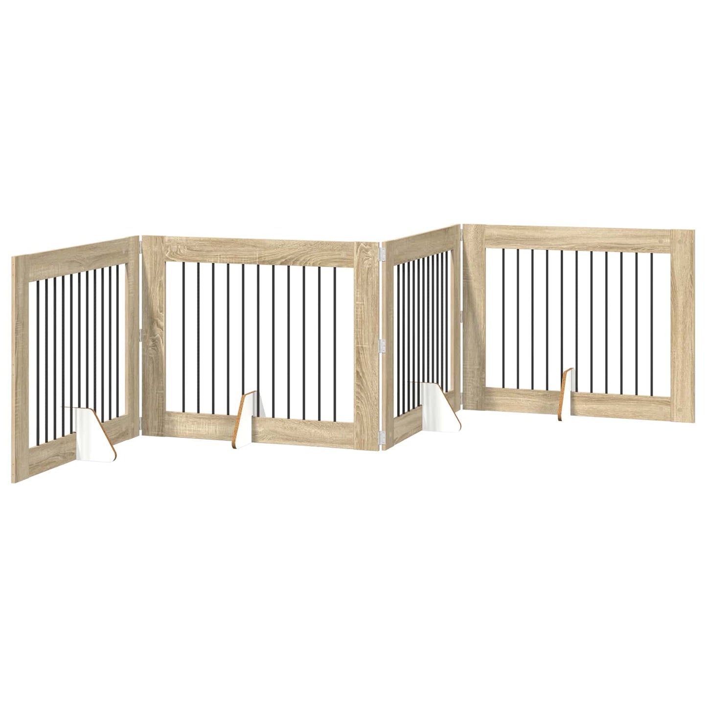 Opvouwbaar hondenhek met standaards 4 pcs Sonoma Eiken 401 cm is nu te koop bij PeponiXL, paradijselijk wonen!