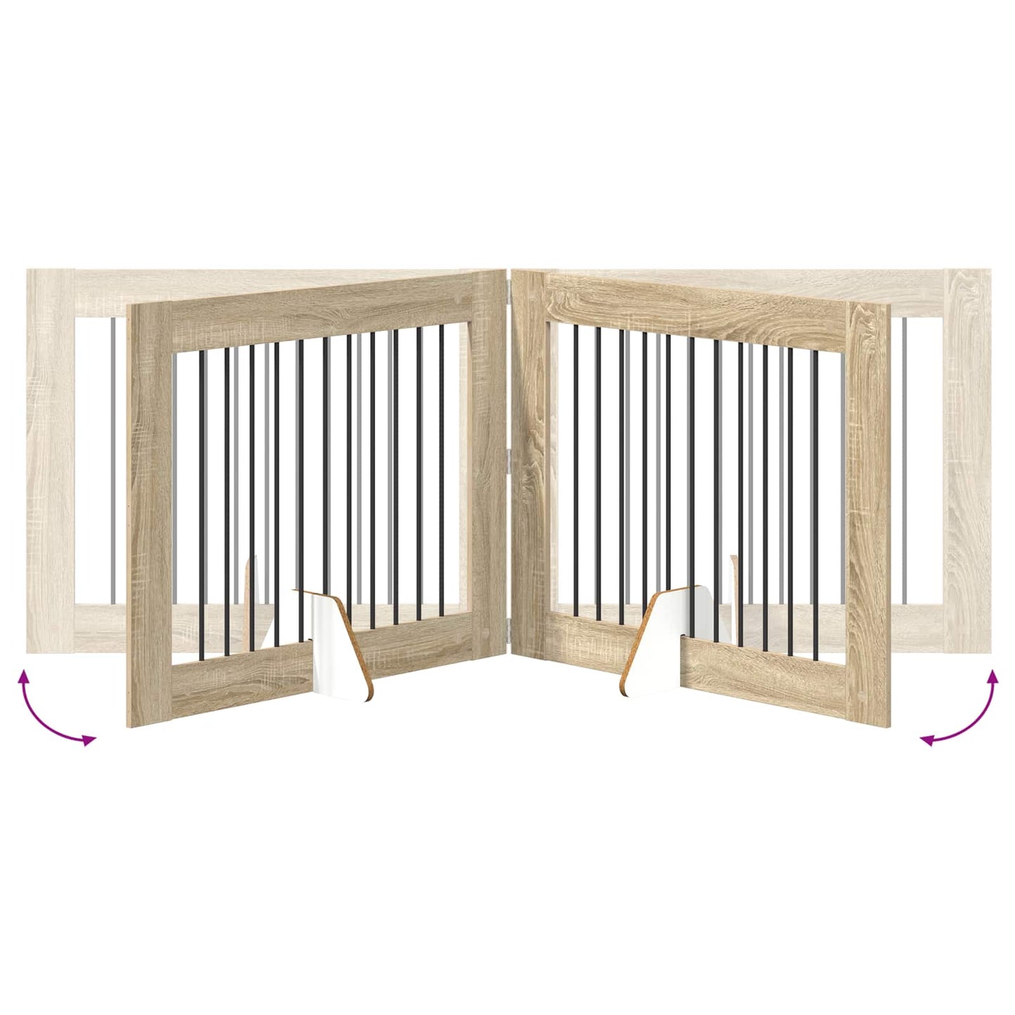 Opvouwbaar hondenhek met standaards 4 pcs Sonoma Eiken 401 cm is nu te koop bij PeponiXL, paradijselijk wonen!