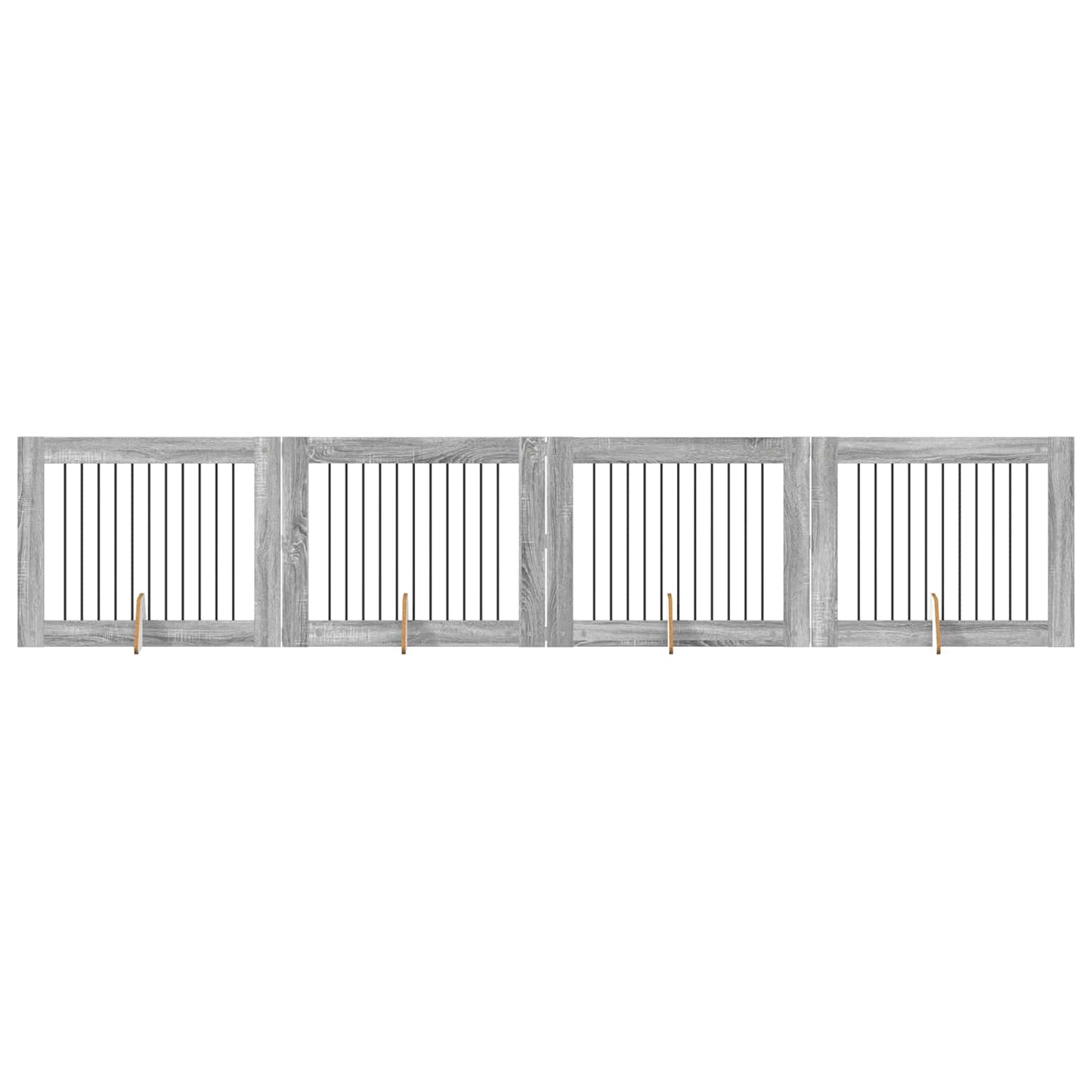Hondenhekje met standaards 4 pcs Grijs sonoma 100 x 80 cm is nu te koop bij PeponiXL, paradijselijk wonen!