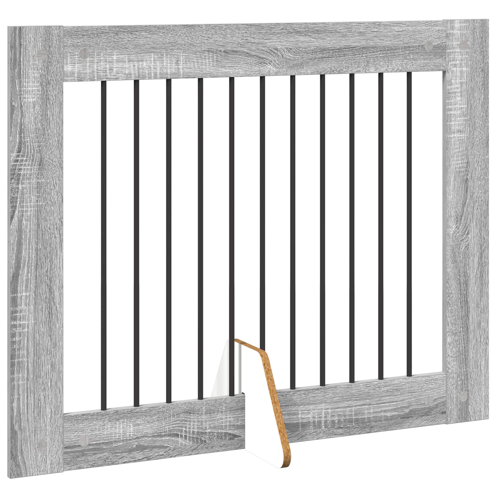 Hondenhekje met standaards 4 pcs Grijs sonoma 100 x 80 cm is nu te koop bij PeponiXL, paradijselijk wonen!