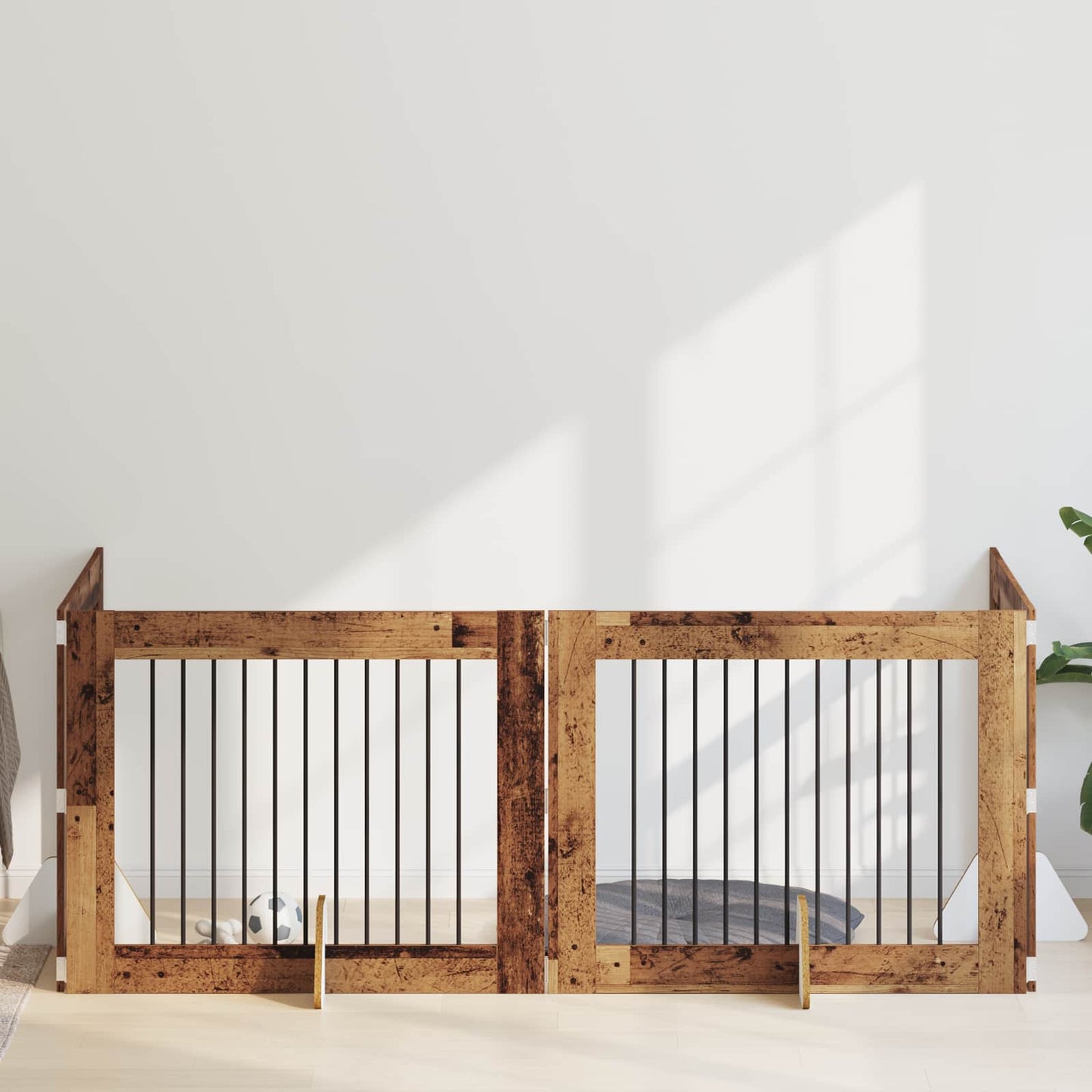 Hondenhekje met standaards 4 pcs Oud hout 100 x 80 cm is nu te koop bij PeponiXL, paradijselijk wonen!