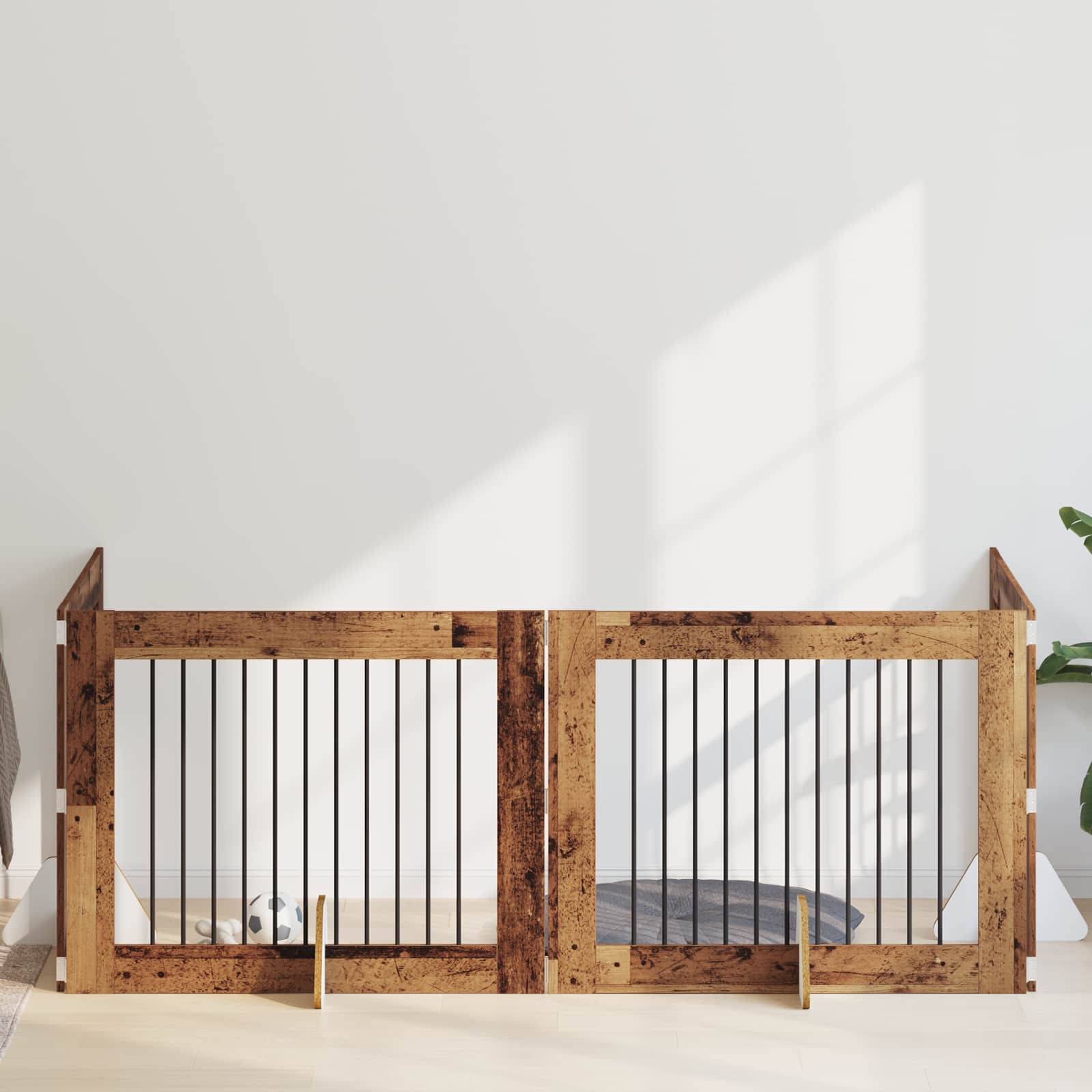 Hondenhekje met standaards 4 pcs Oud hout 100 x 80 cm is nu te koop bij PeponiXL, paradijselijk wonen!