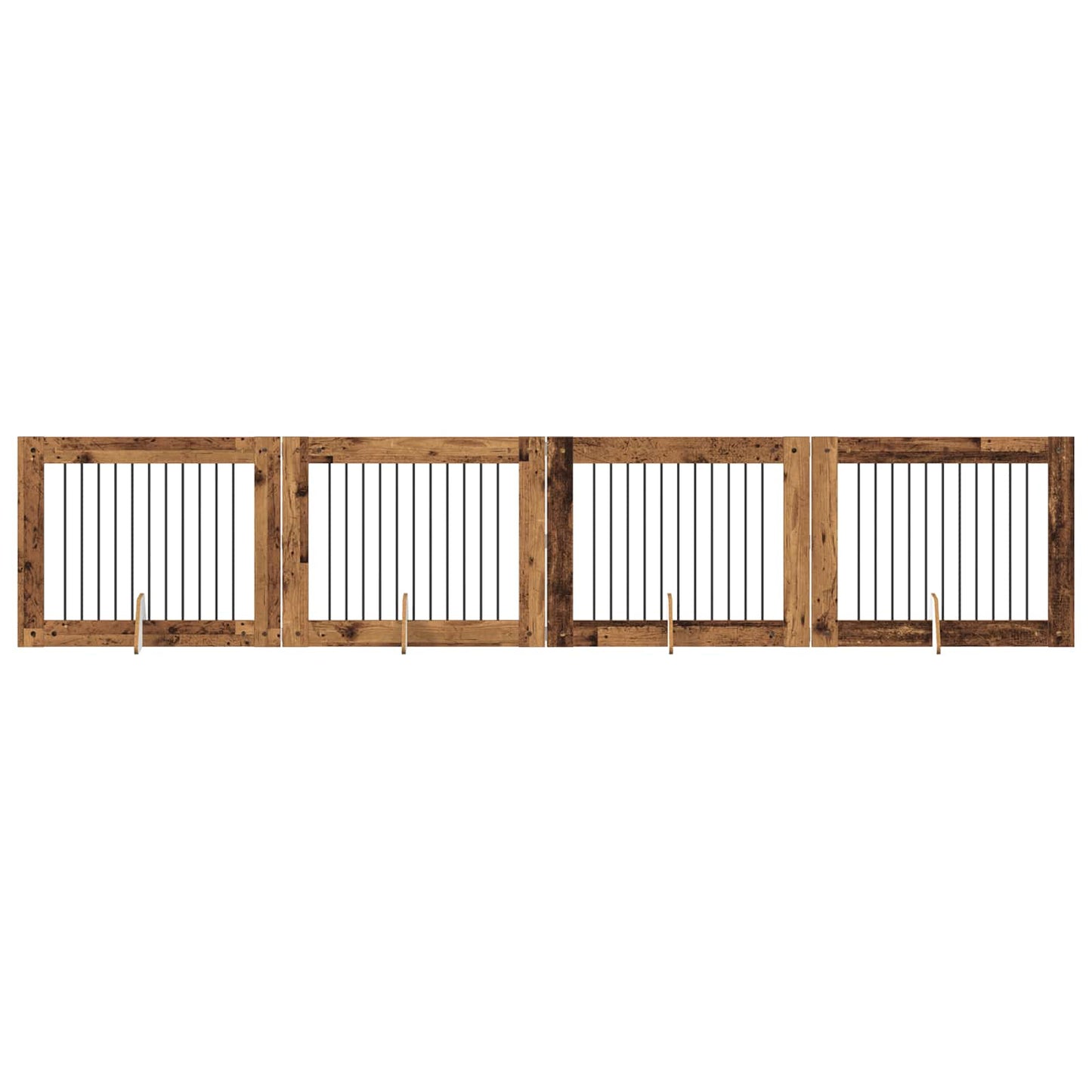 Hondenhekje met standaards 4 pcs Oud hout 100 x 80 cm is nu te koop bij PeponiXL, paradijselijk wonen!