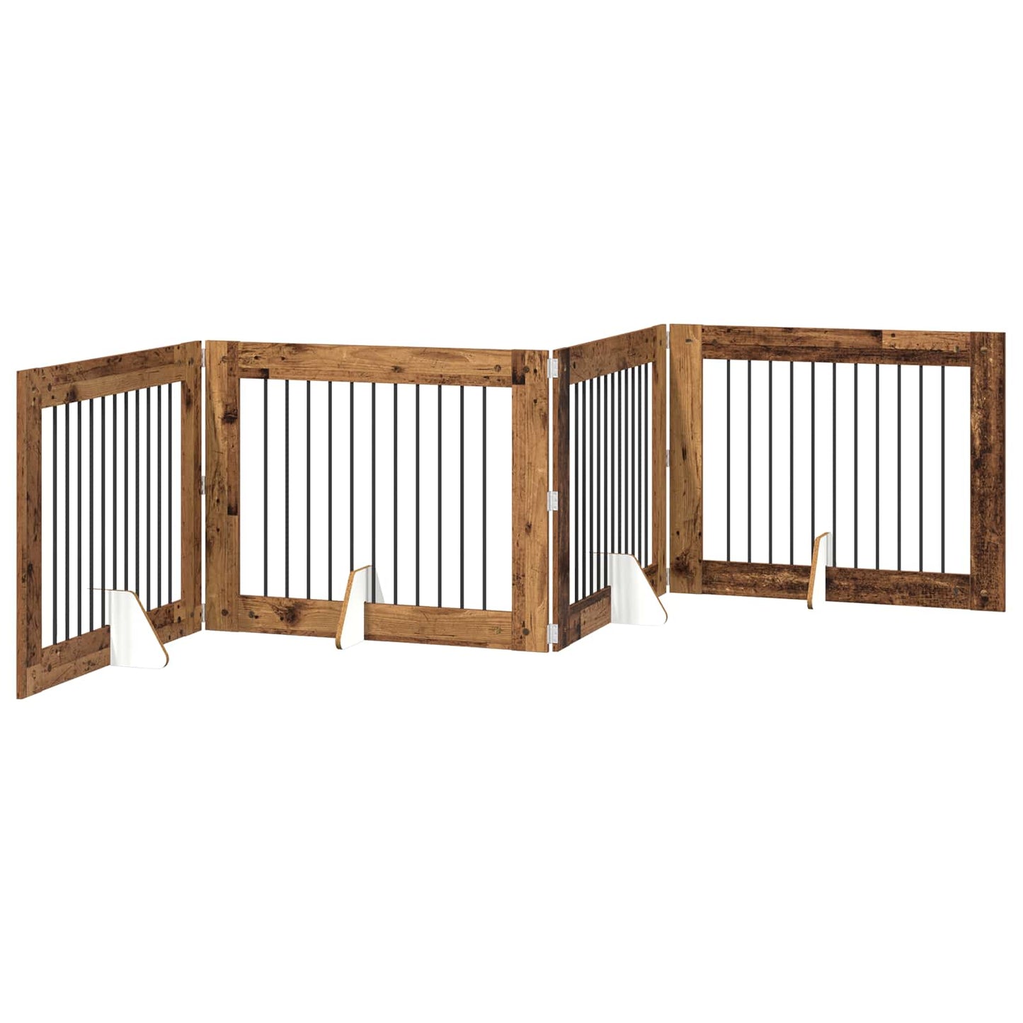 Hondenhekje met standaards 4 pcs Oud hout 100 x 80 cm is nu te koop bij PeponiXL, paradijselijk wonen!