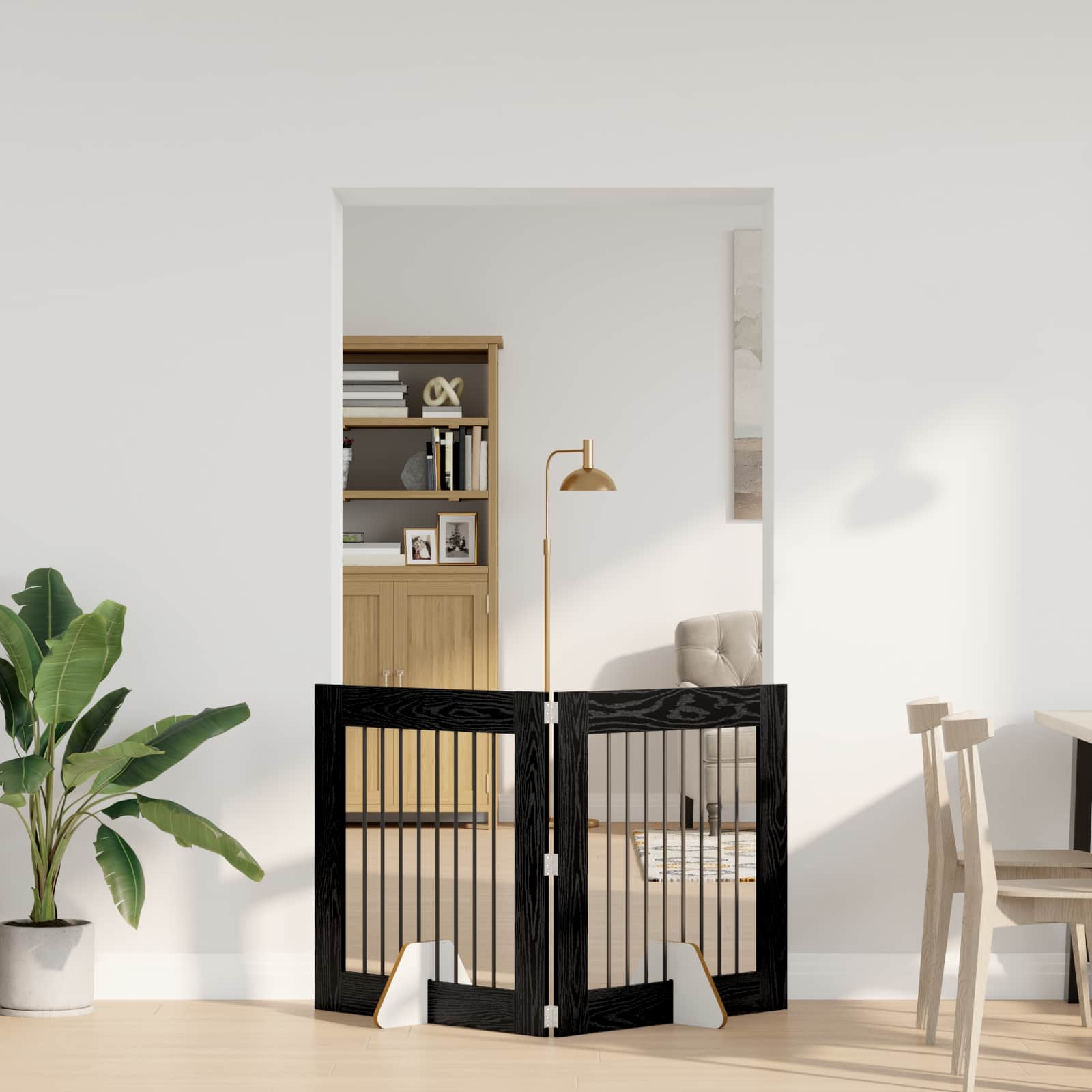 Hondenhekje met standaards 2 pcs Zwart eiken 80 x 80 cm is nu te koop bij PeponiXL, paradijselijk wonen!