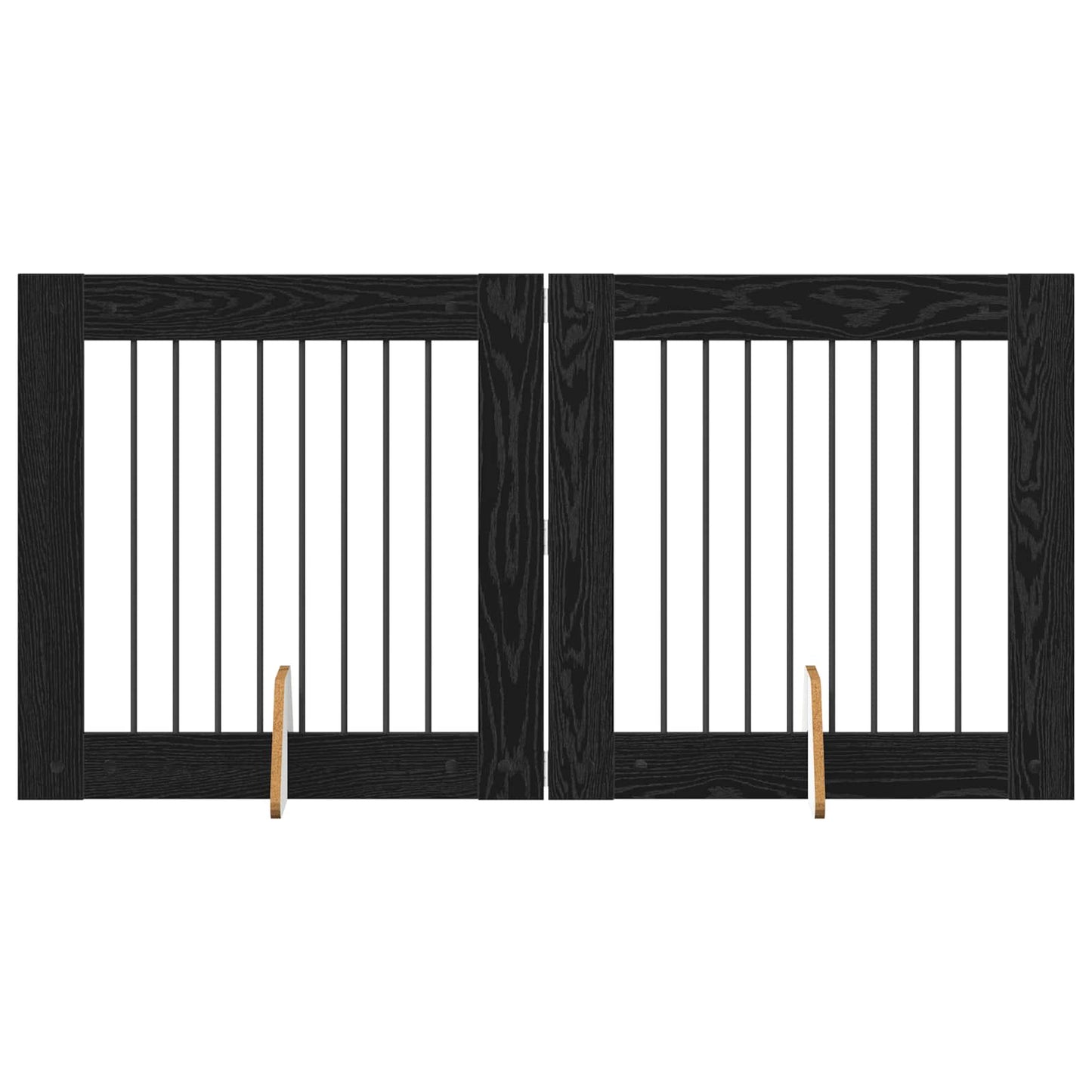 Hondenhekje met standaards 2 pcs Zwart eiken 80 x 80 cm is nu te koop bij PeponiXL, paradijselijk wonen!
