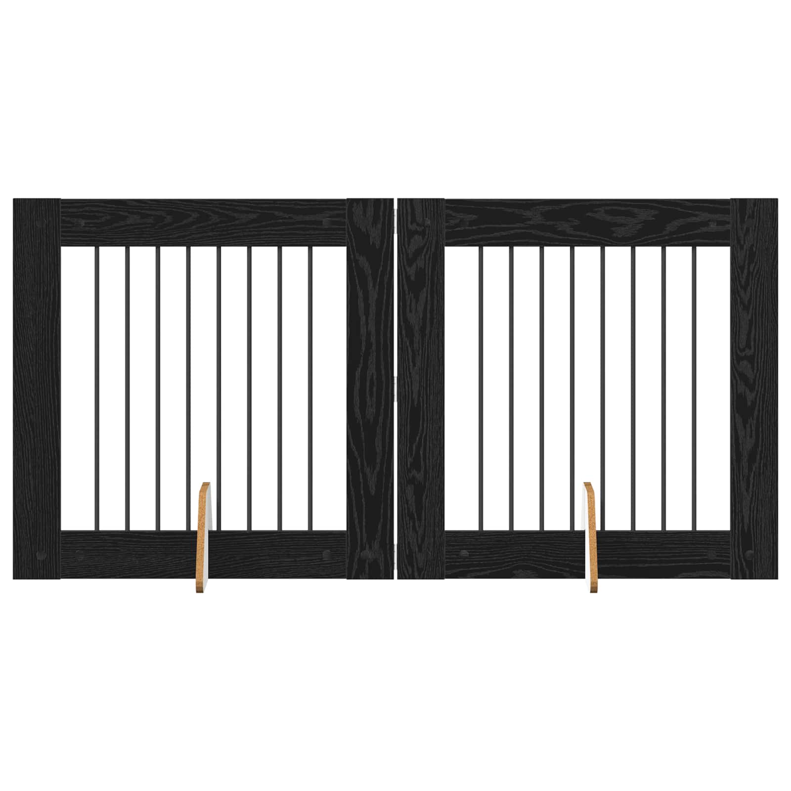Hondenhekje met standaards 2 pcs Zwart eiken 80 x 80 cm is nu te koop bij PeponiXL, paradijselijk wonen!