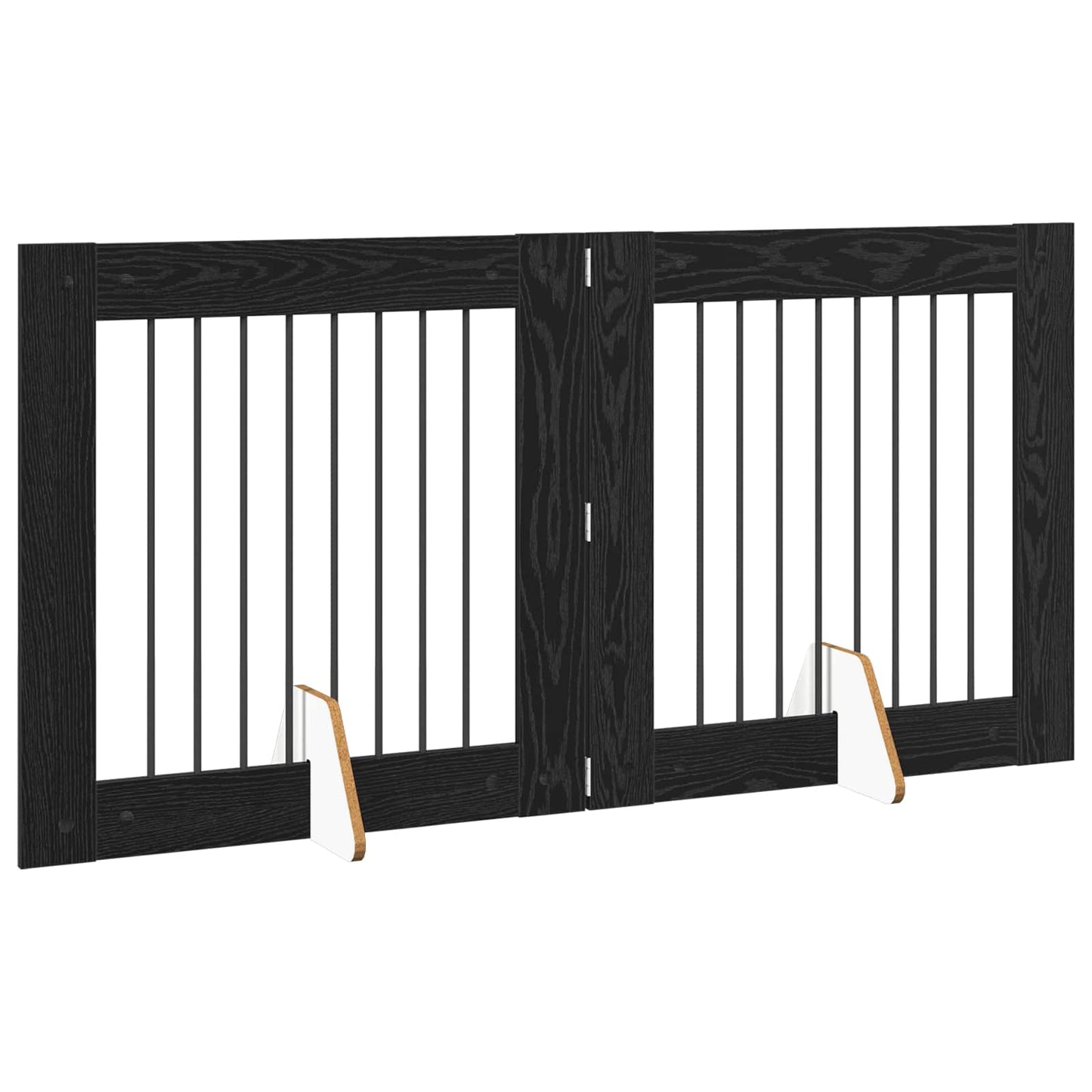 Hondenhekje met standaards 2 pcs Zwart eiken 80 x 80 cm is nu te koop bij PeponiXL, paradijselijk wonen!