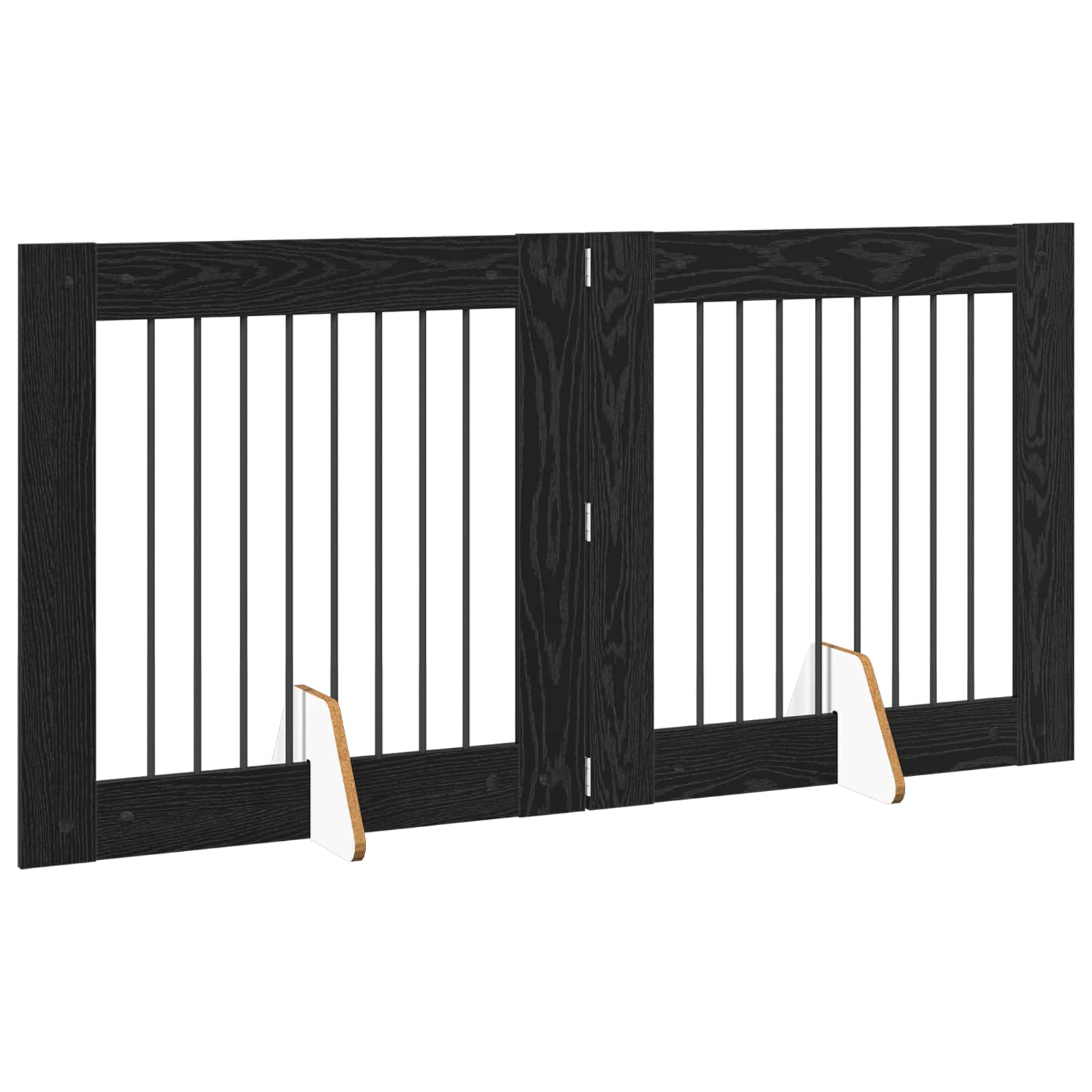 Hondenhekje met standaards 2 pcs Zwart eiken 80 x 80 cm is nu te koop bij PeponiXL, paradijselijk wonen!