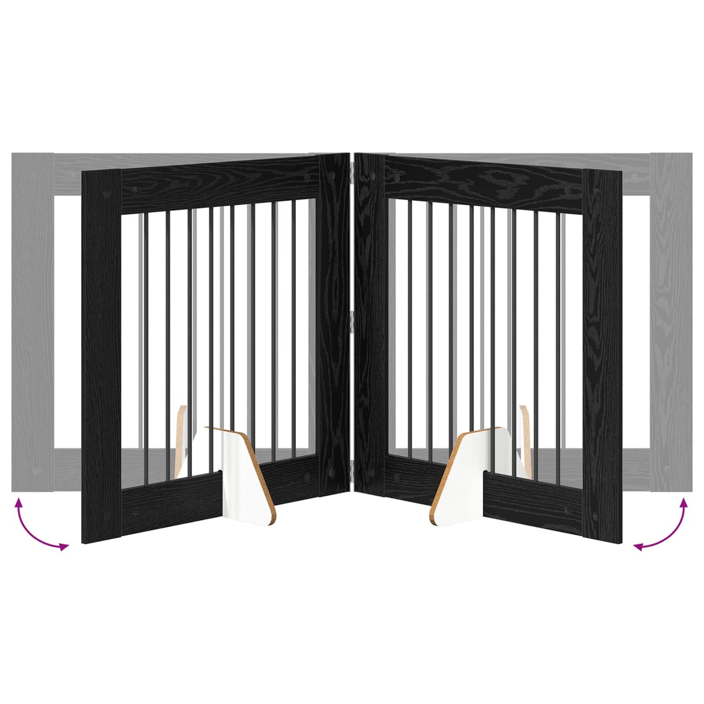 Hondenhekje met standaards 2 pcs Zwart eiken 80 x 80 cm is nu te koop bij PeponiXL, paradijselijk wonen!