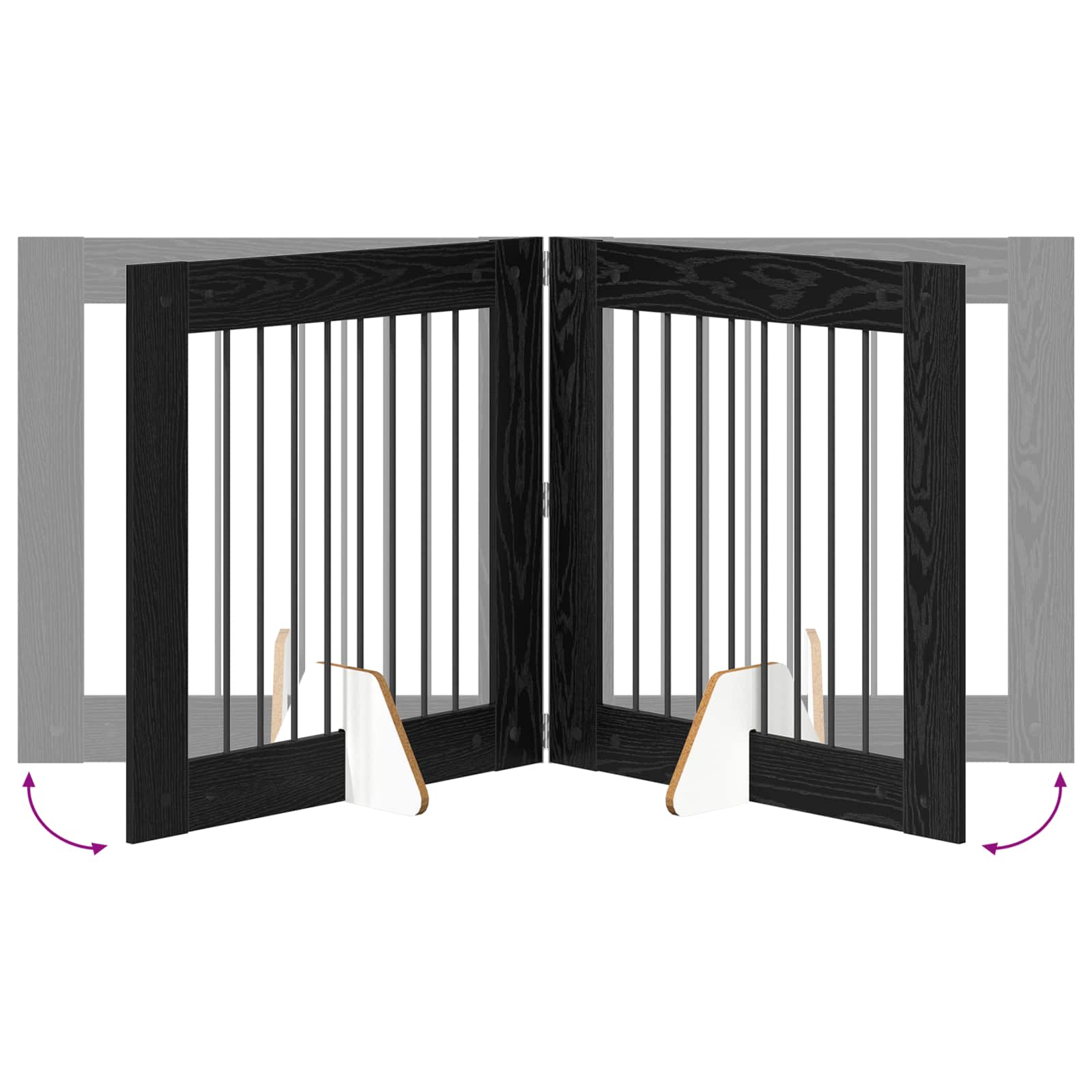 Hondenhekje met standaards 2 pcs Zwart eiken 80 x 80 cm is nu te koop bij PeponiXL, paradijselijk wonen!