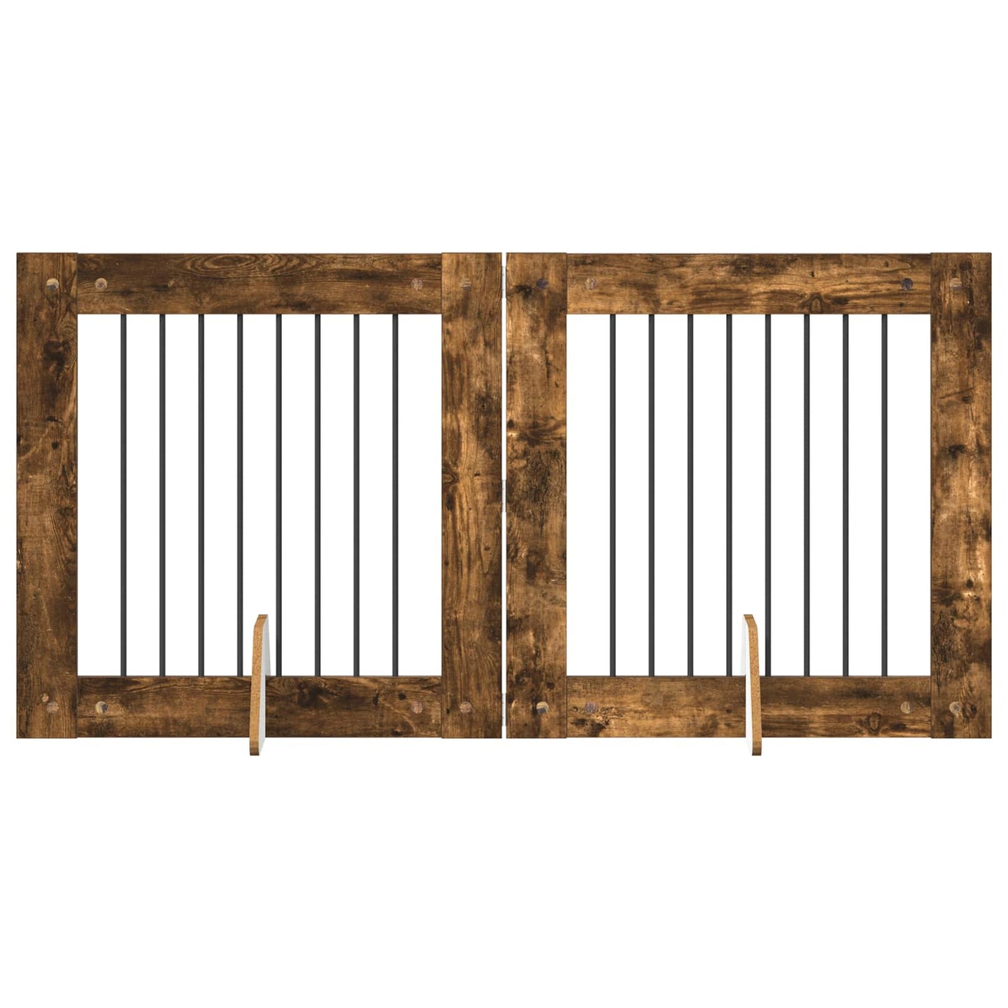 Hondenhekje met standaards 2 pcs Gerookt eiken 80 x 80 cm is nu te koop bij PeponiXL, paradijselijk wonen!