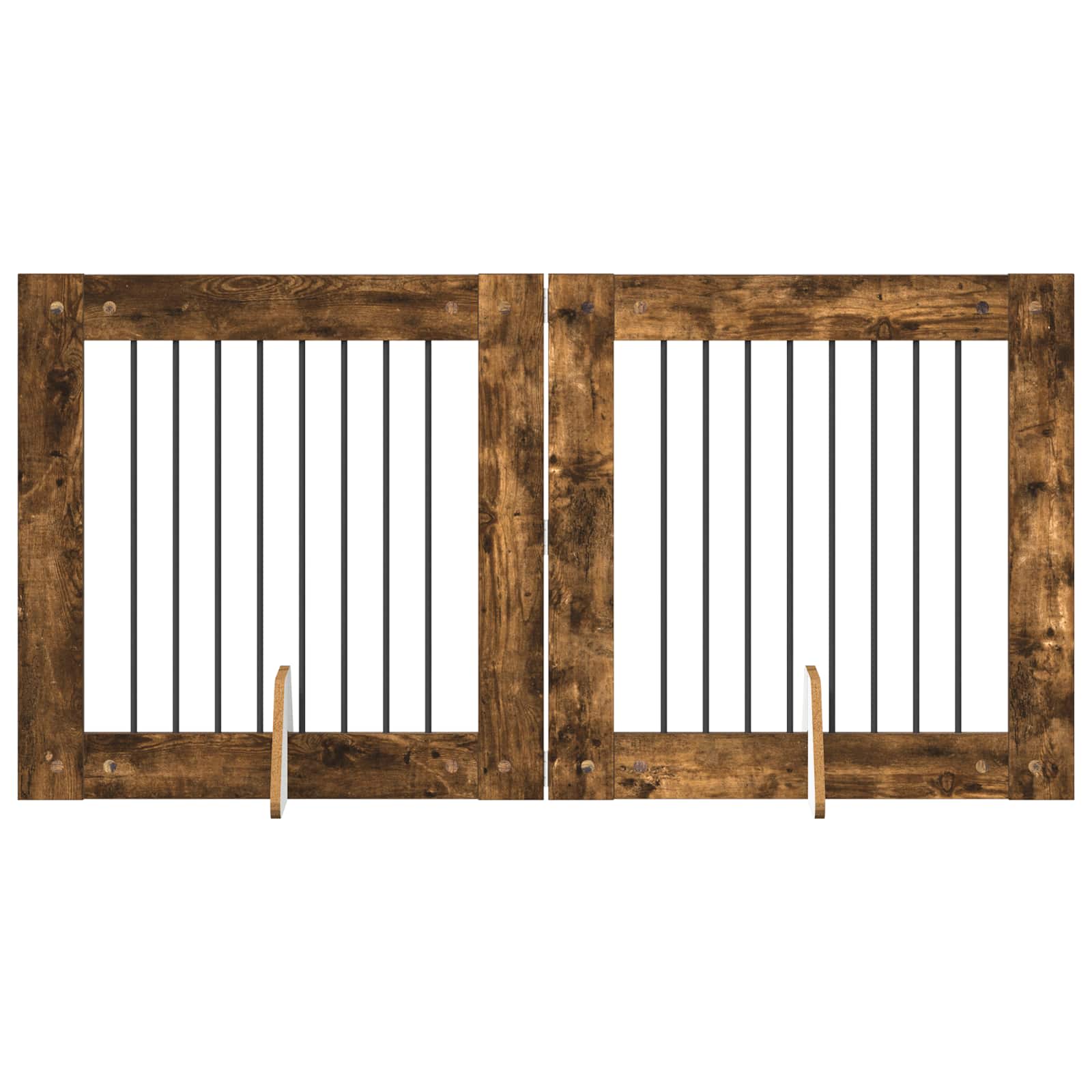Hondenhekje met standaards 2 pcs Gerookt eiken 80 x 80 cm is nu te koop bij PeponiXL, paradijselijk wonen!