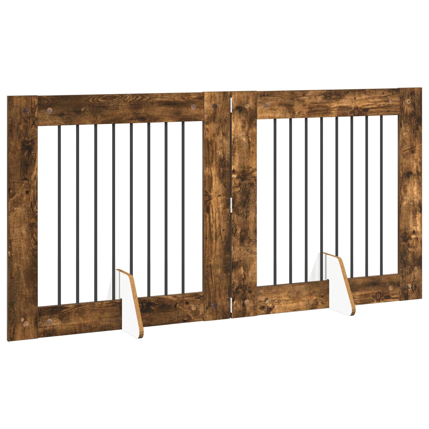 Hondenhekje met standaards 2 pcs Gerookt eiken 80 x 80 cm is nu te koop bij PeponiXL, paradijselijk wonen!