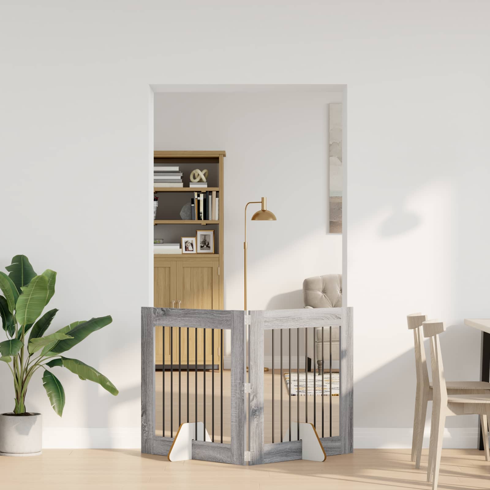 Hondenhekje met standaards 2 pcs Grijs sonoma 80 x 80 cm is nu te koop bij PeponiXL, paradijselijk wonen!