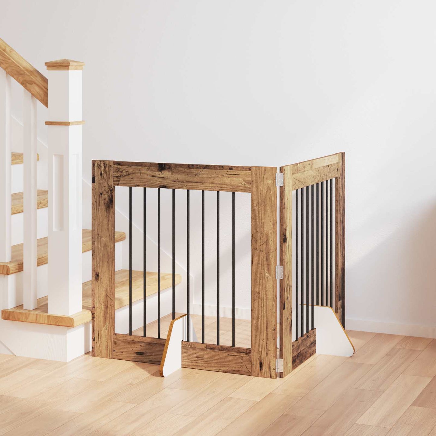 Hondenhekje met standaards 2 pcs Oud hout 80 x 80 cm is nu te koop bij PeponiXL, paradijselijk wonen!