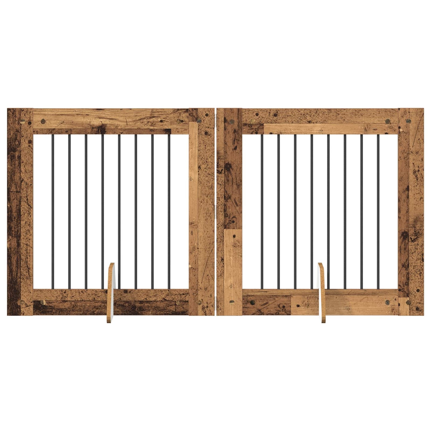 Hondenhekje met standaards 2 pcs Oud hout 80 x 80 cm is nu te koop bij PeponiXL, paradijselijk wonen!