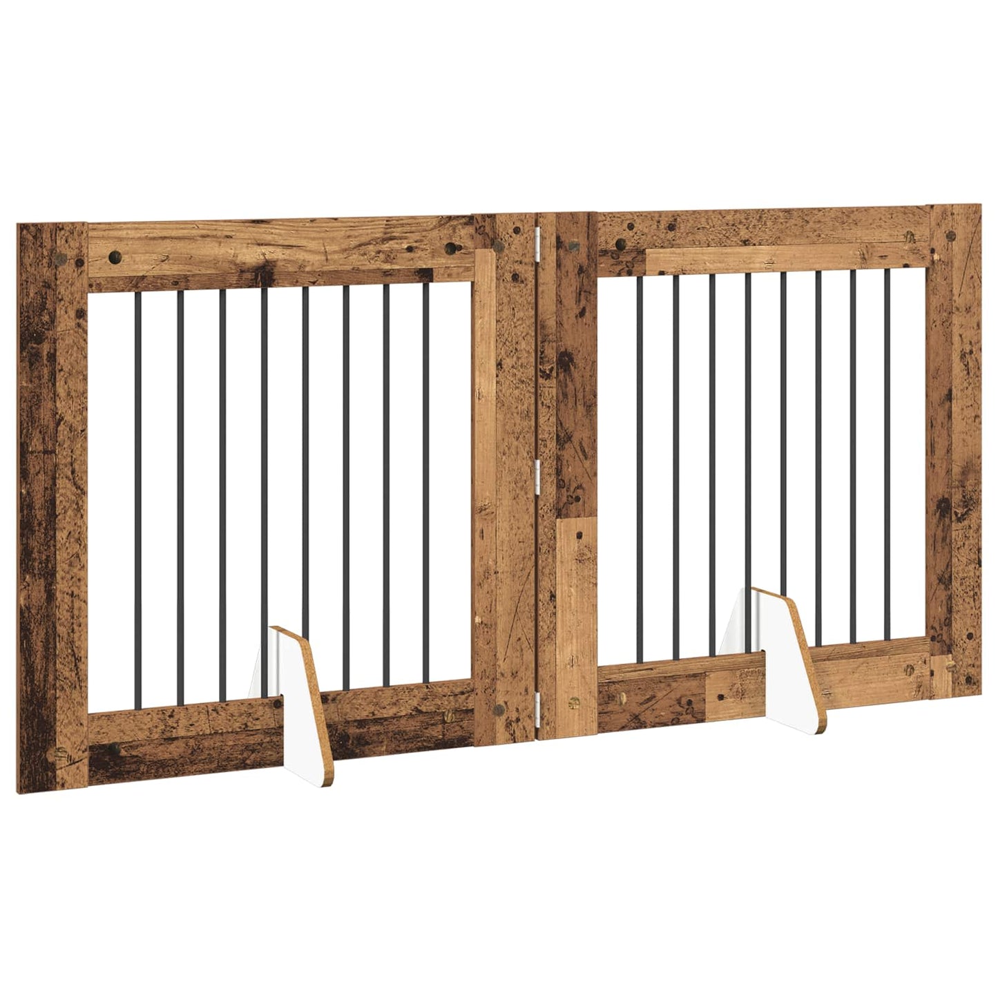 Hondenhekje met standaards 2 pcs Oud hout 80 x 80 cm is nu te koop bij PeponiXL, paradijselijk wonen!