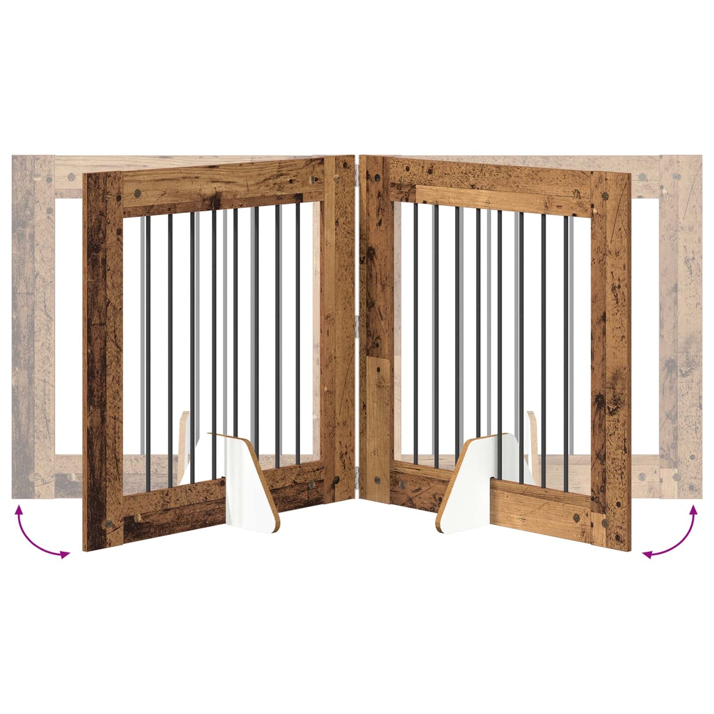 Hondenhekje met standaards 2 pcs Oud hout 80 x 80 cm is nu te koop bij PeponiXL, paradijselijk wonen!