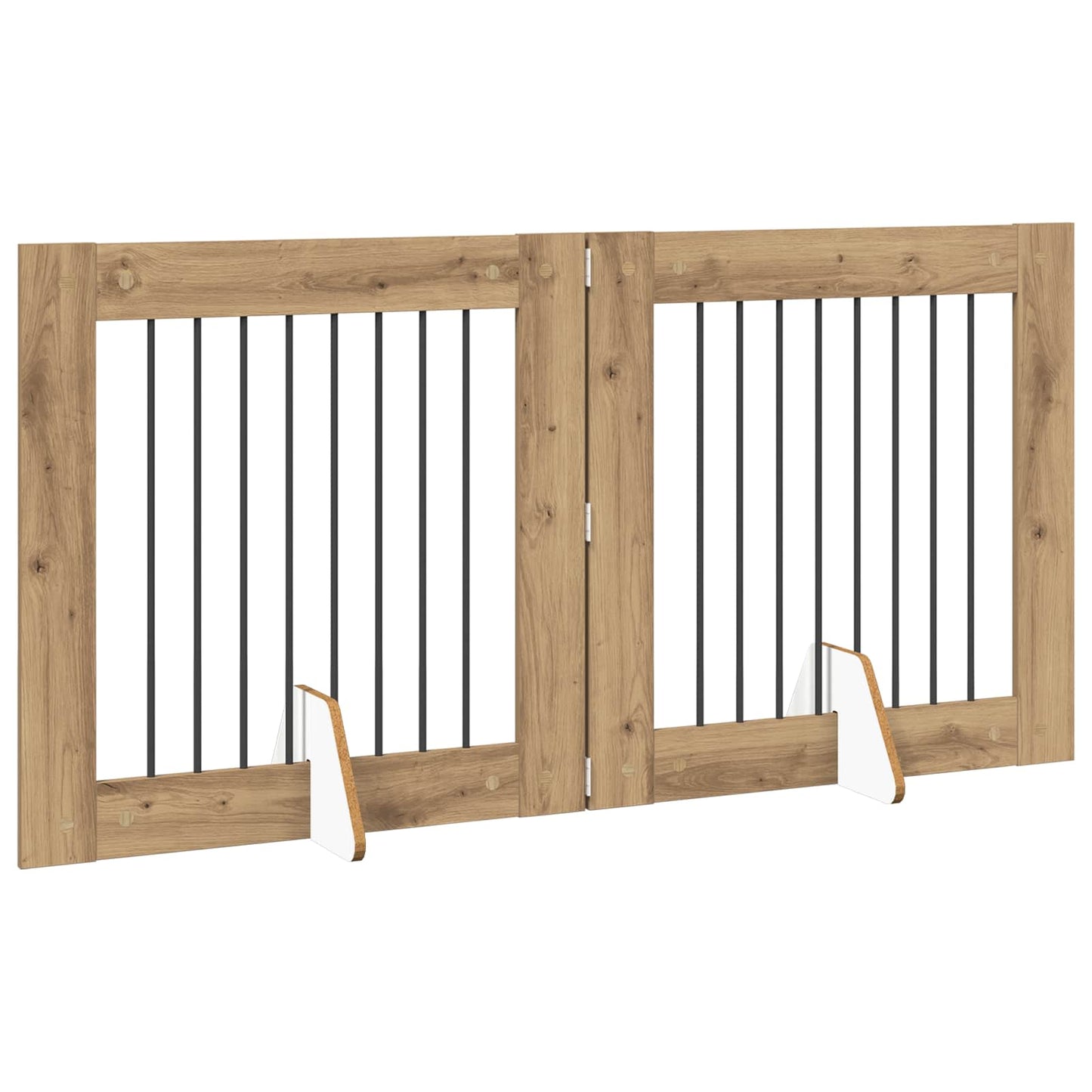 Opvouwbaar hondenhek met standaards 2 pcs Artisanaal eiken is nu te koop bij PeponiXL, paradijselijk wonen!
