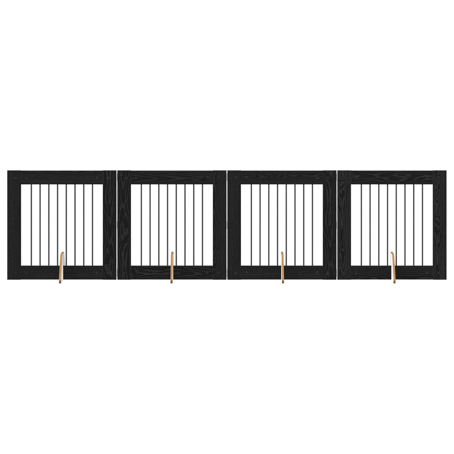 Hondenhekje met standaards 4 pcs Zwart eiken 80 x 80 cm is nu te koop bij PeponiXL, paradijselijk wonen!