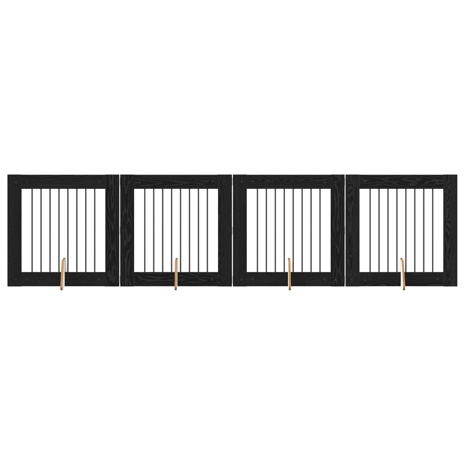 Hondenhekje met standaards 4 pcs Zwart eiken 80 x 80 cm is nu te koop bij PeponiXL, paradijselijk wonen!