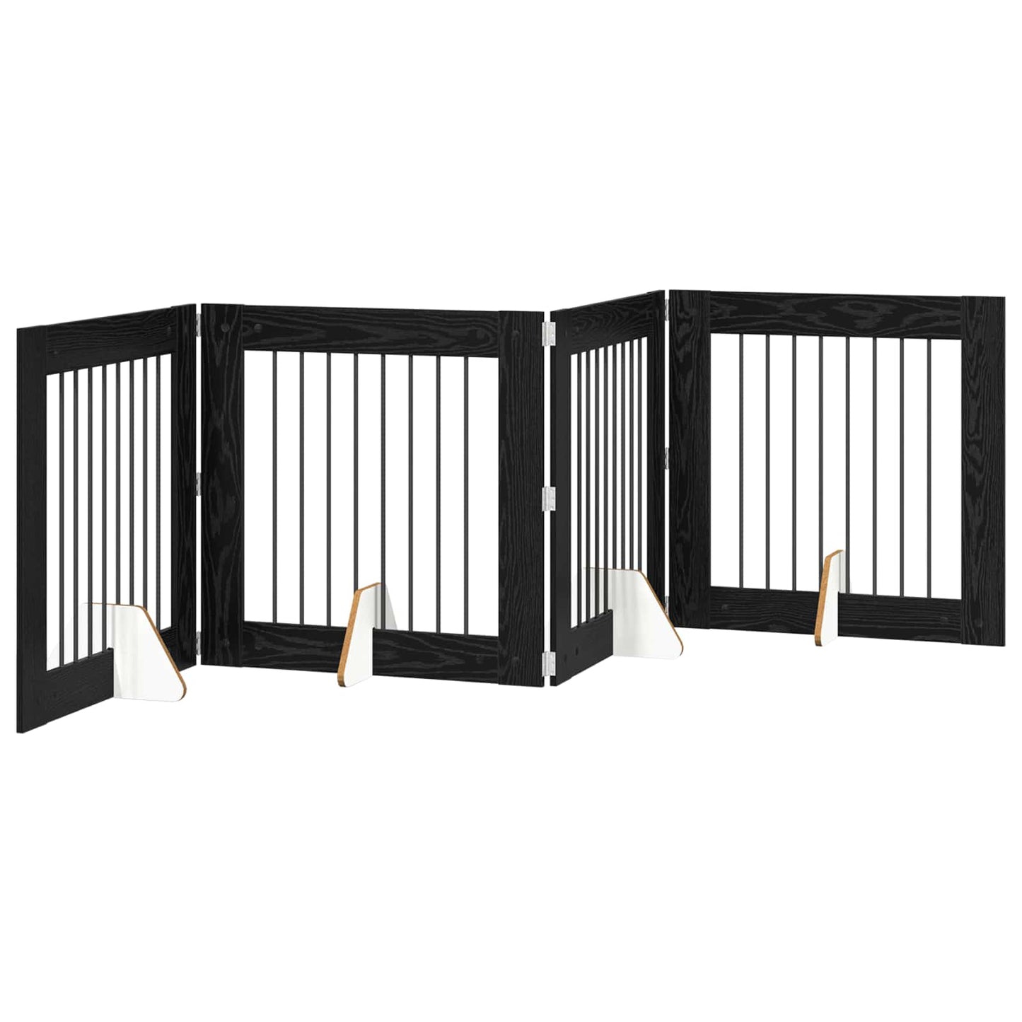 Hondenhekje met standaards 4 pcs Zwart eiken 80 x 80 cm is nu te koop bij PeponiXL, paradijselijk wonen!