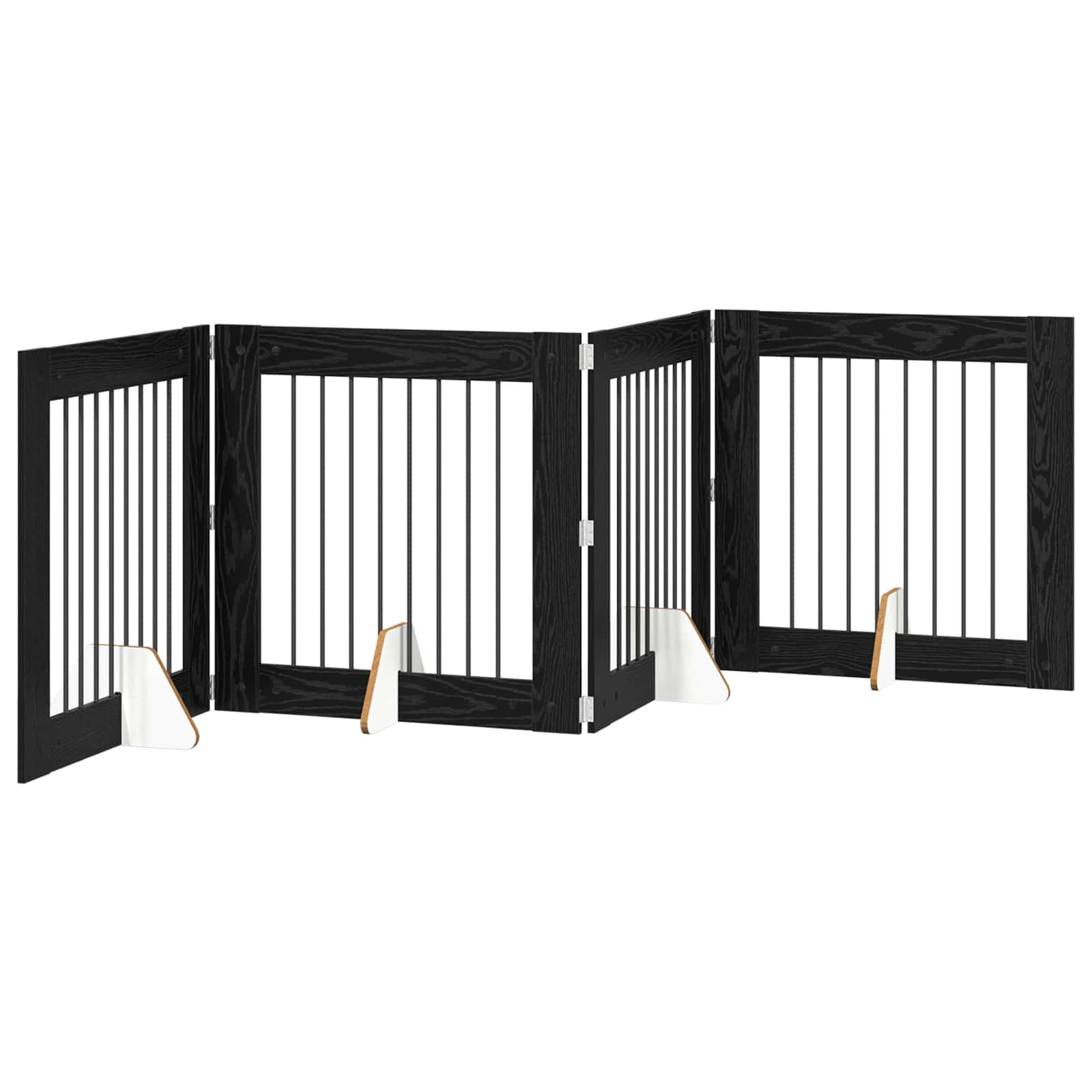Hondenhekje met standaards 4 pcs Zwart eiken 80 x 80 cm is nu te koop bij PeponiXL, paradijselijk wonen!